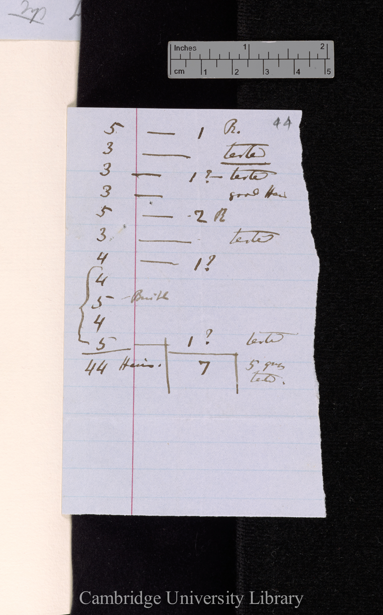 [numbers of hairs [of Drosera?] tested]