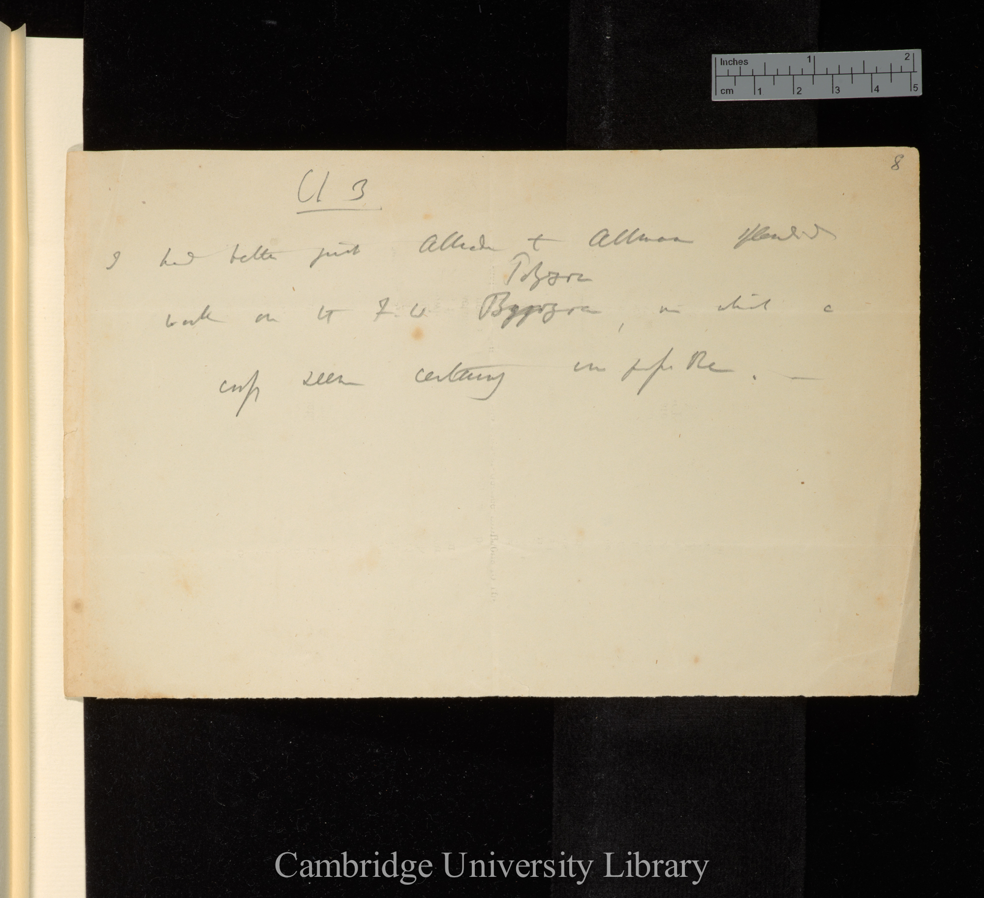 Ch 3 / I had better just allude to Allman splendid work on the F W Polyzoa in which a cross seems certainly impossible