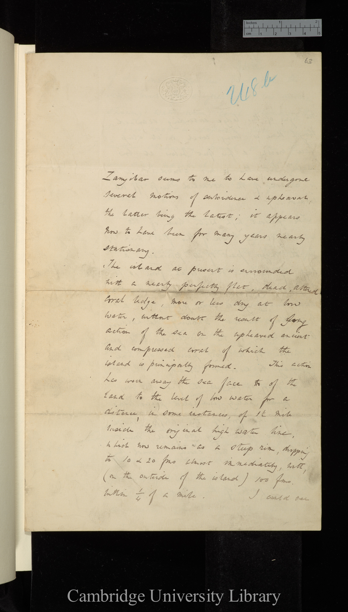 Sir William James Lloyd Wharton to Charles Robert Darwin