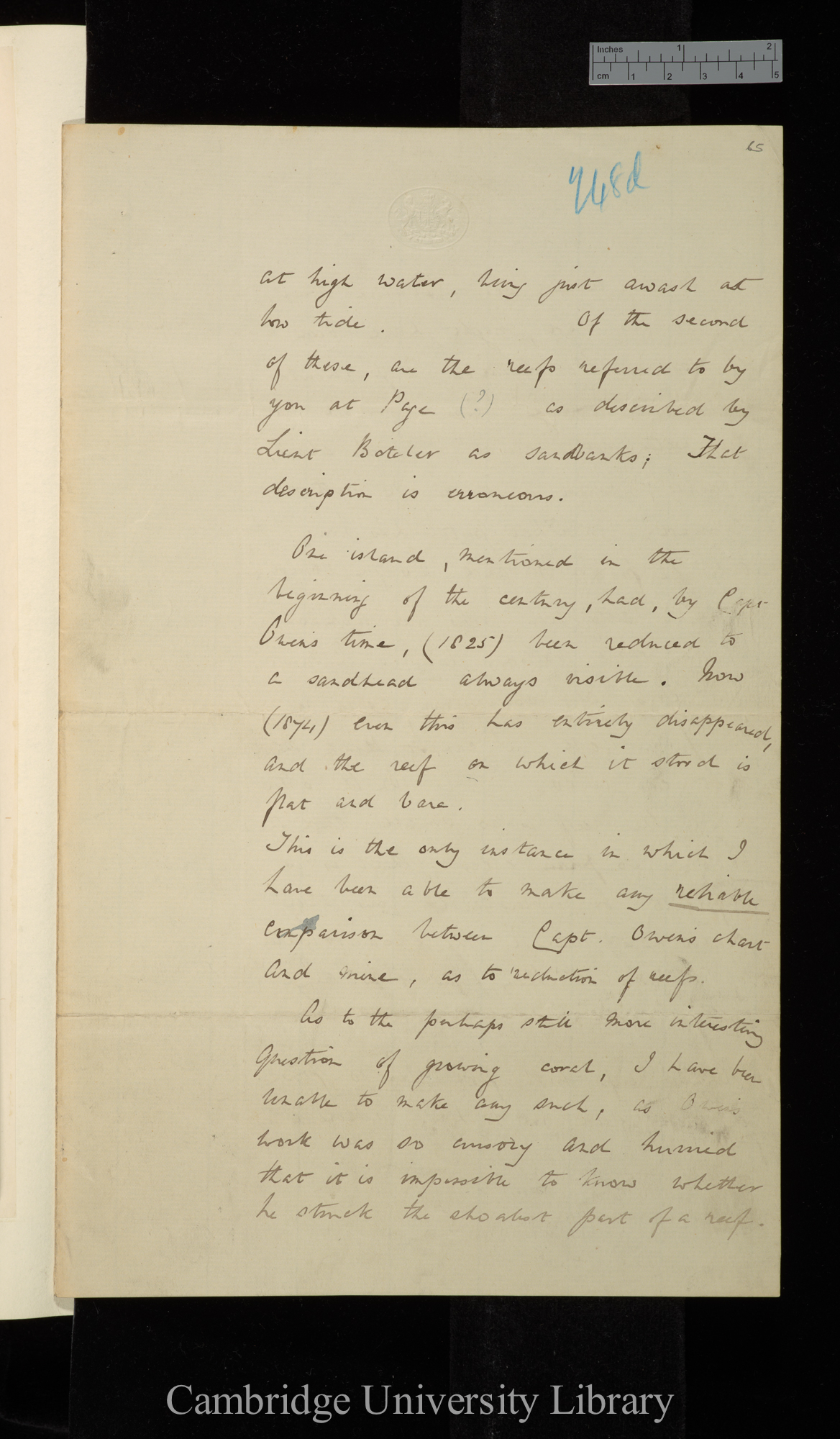 Sir William James Lloyd Wharton to Charles Robert Darwin