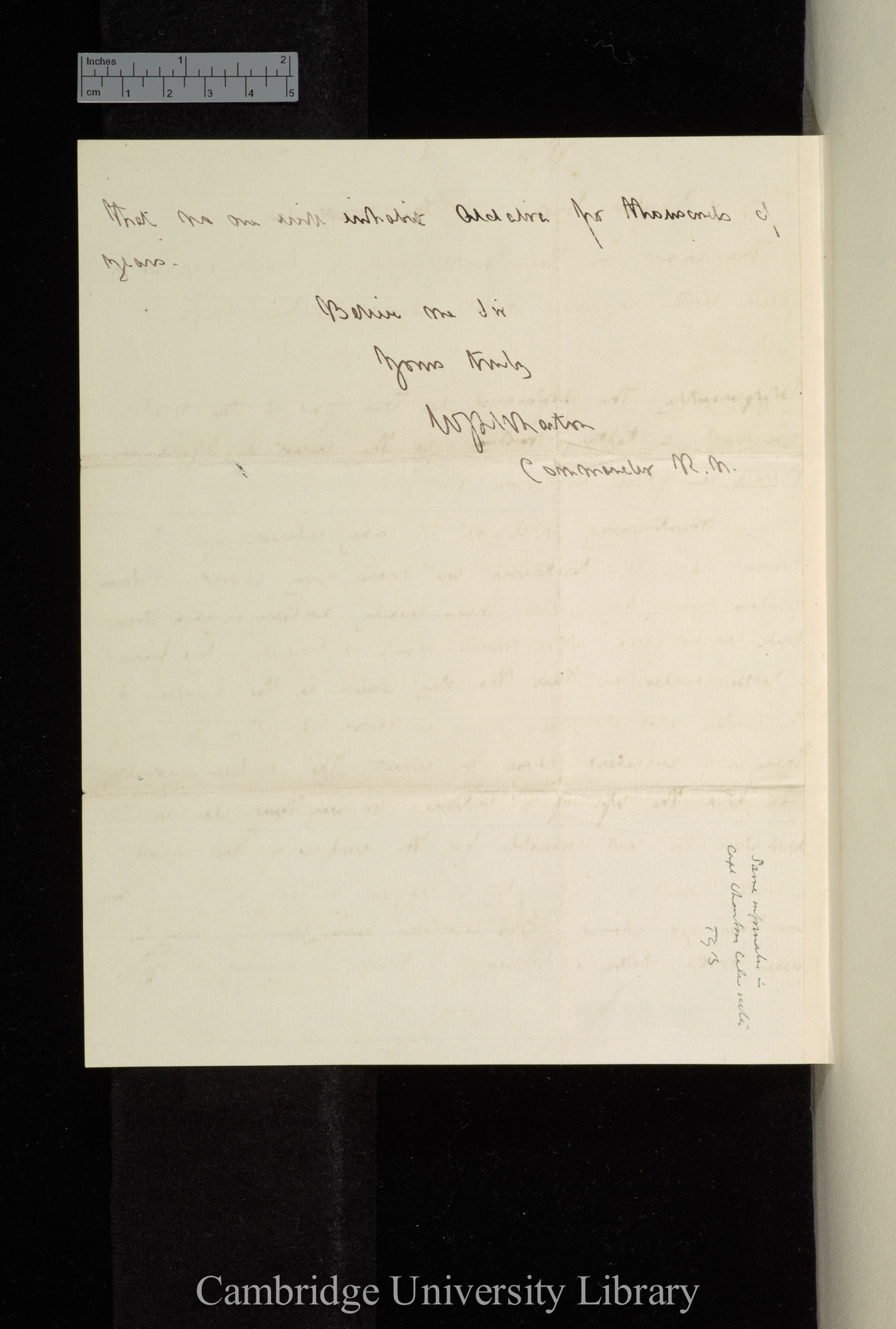 Sir William James Lloyd Wharton to Charles Robert Darwin