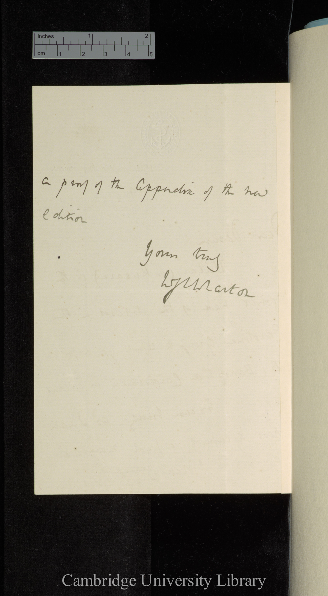 Sir William James Lloyd Wharton to Sir Francis Darwin