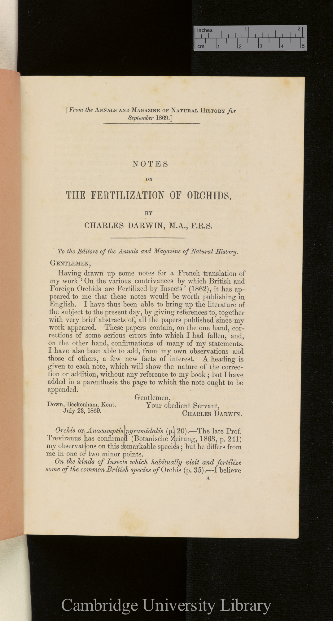 Orchids &#39;Ann Mag Nat Hist&#39; September 1869: [1]