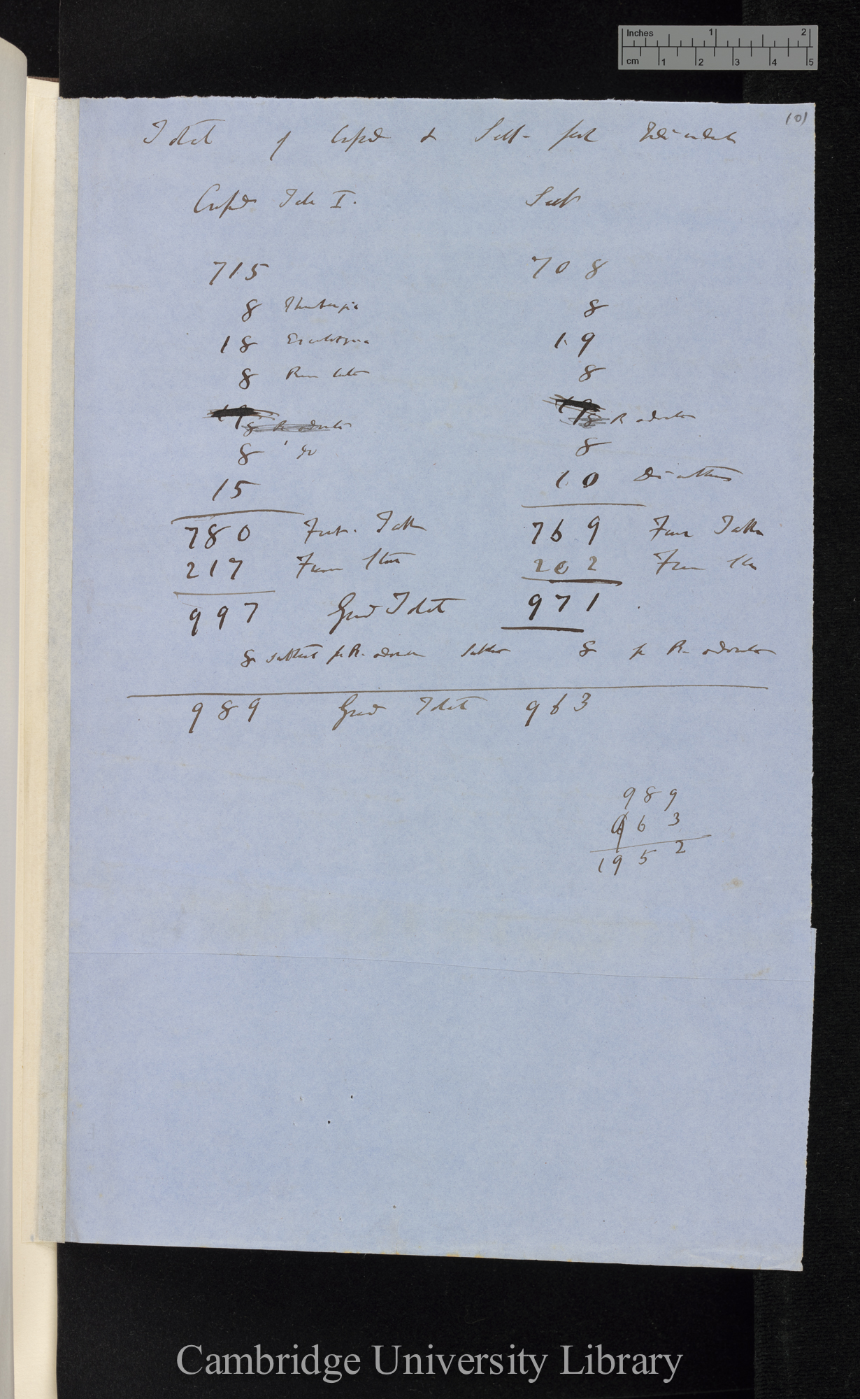 Total of Crossed &amp; Self-fert[ilised] Individuals [calculations]