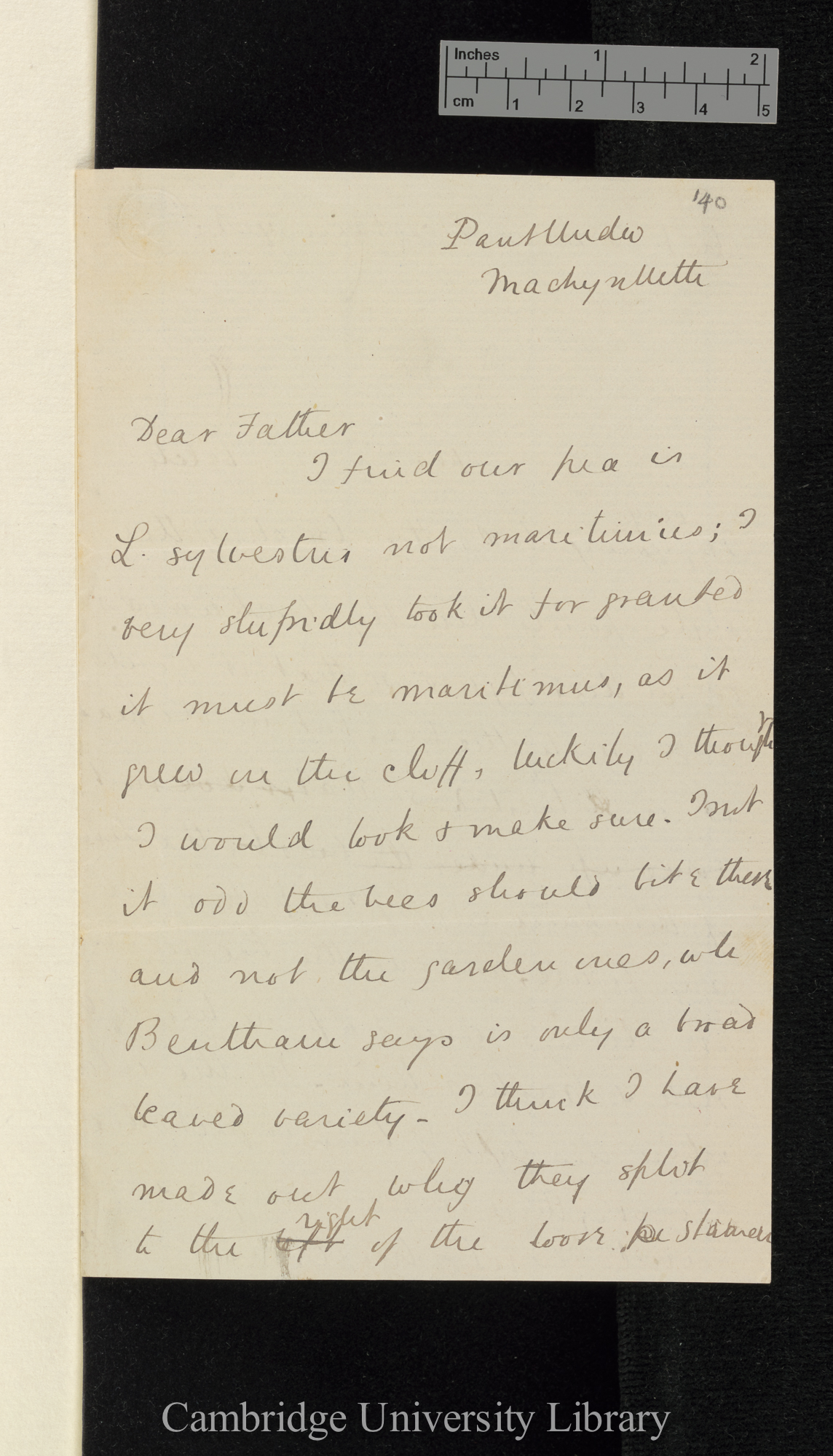 Sir Francis Darwin to Charles Robert Darwin