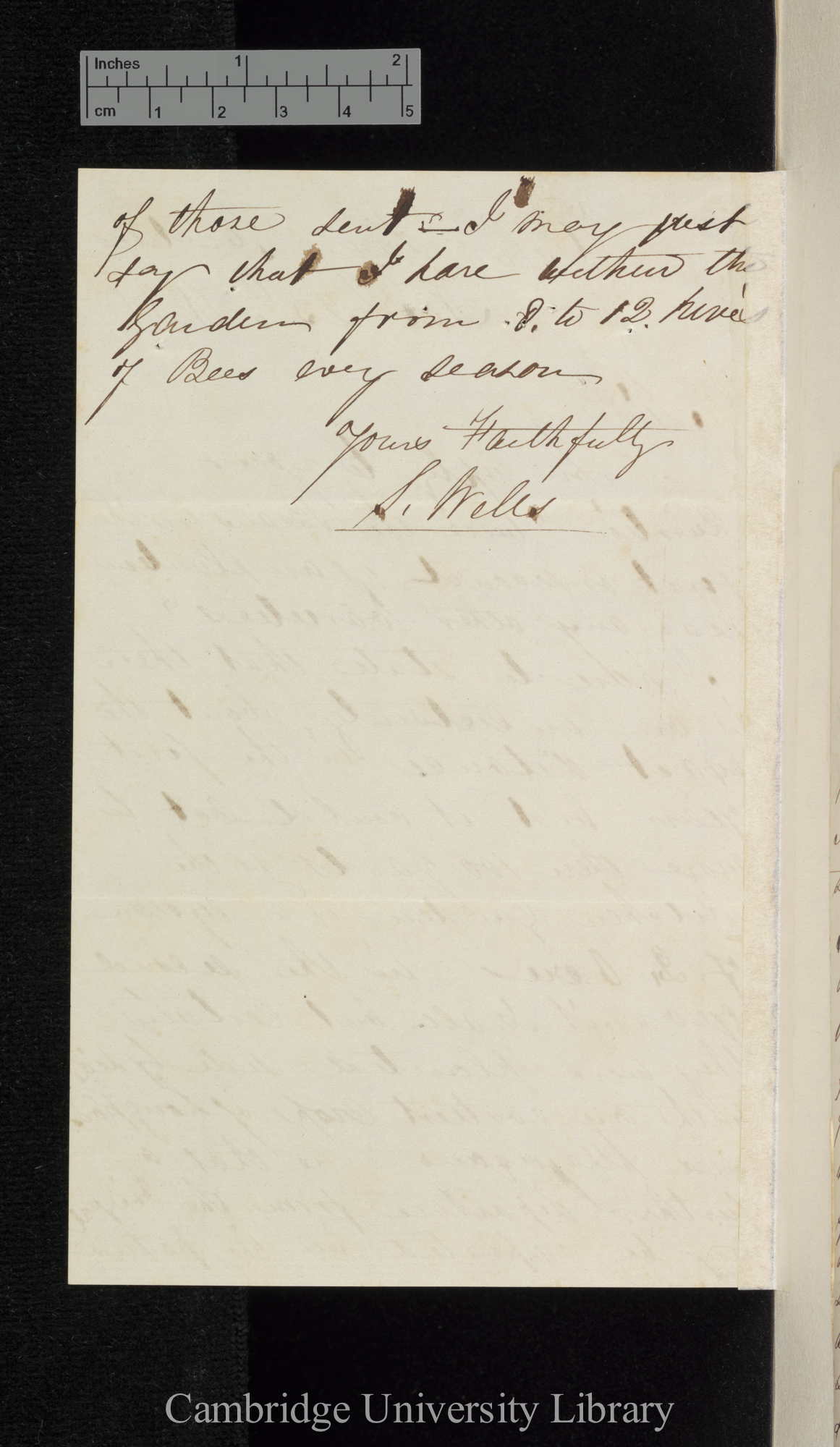 Samuel Wells to Charles Robert Darwin