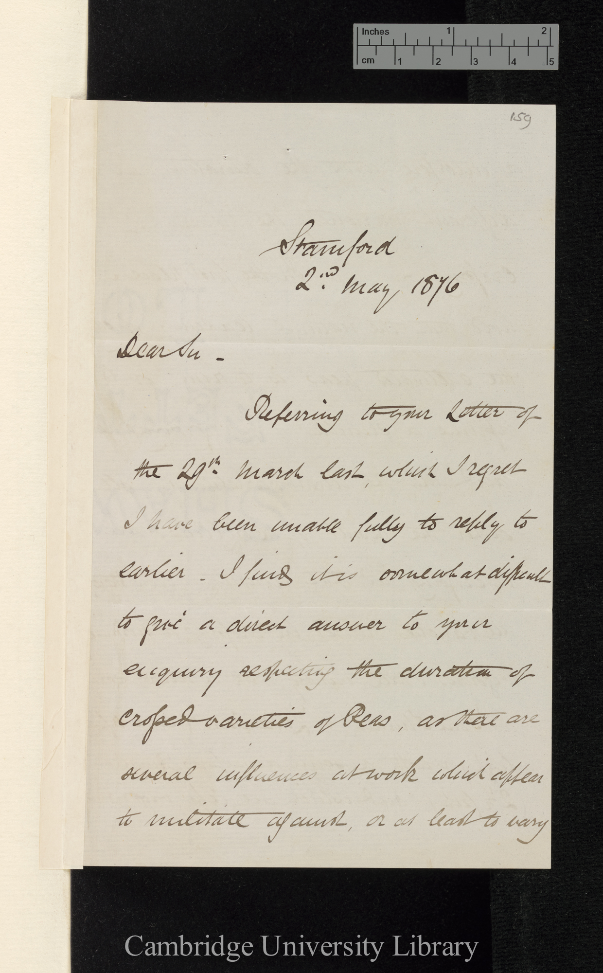 Thomas Laxton to Charles Robert Darwin