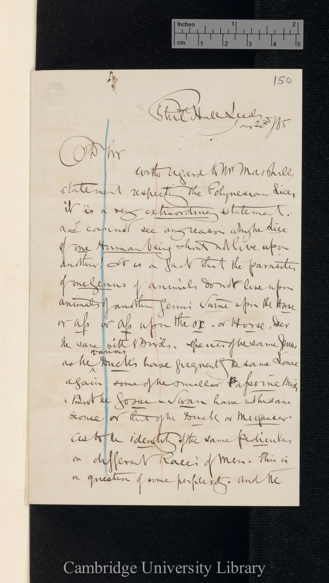 Henry Denny to Charles Robert Darwin