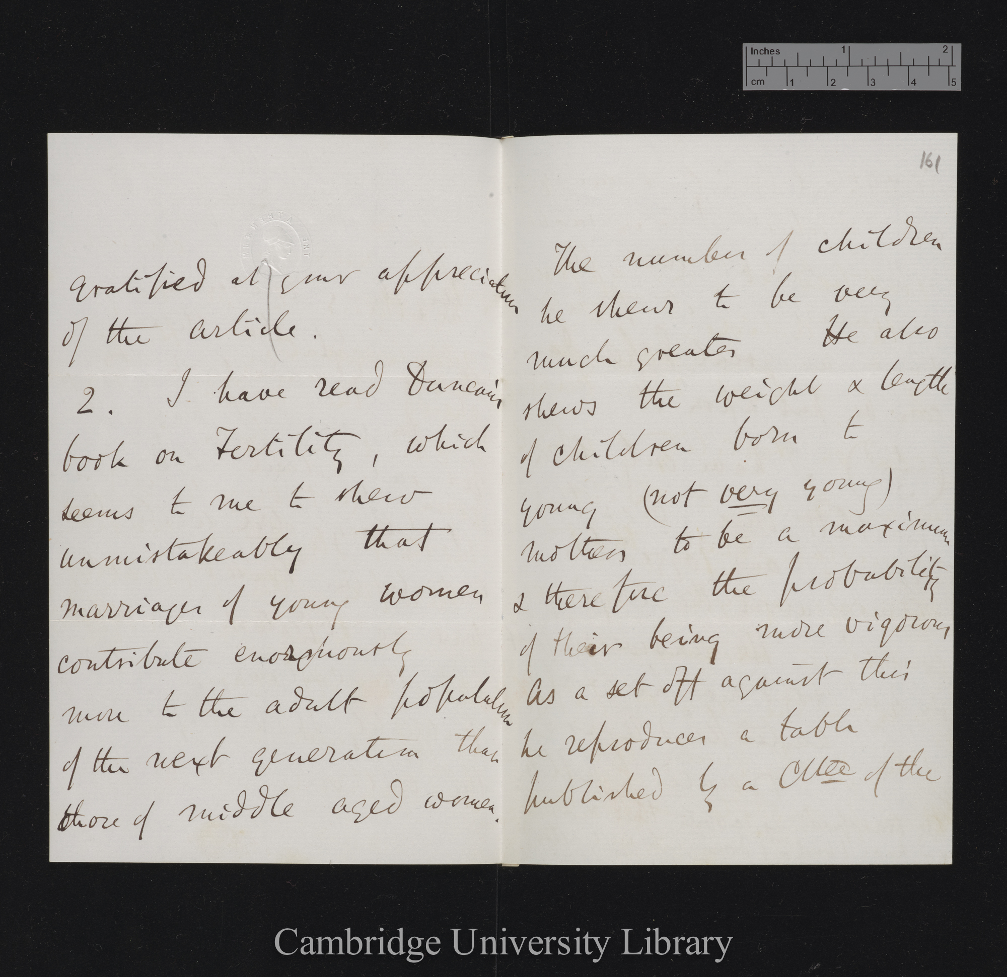 Francis Galton to Charles Robert Darwin