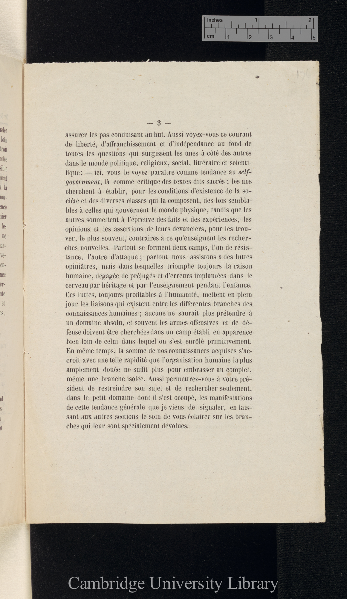 Vogt, C/Karl. Discours 15 April 1869 à l&#39;ouverture de la séance générale &#39;Institut National Génévois (Bulletin)&#39; 16: 3