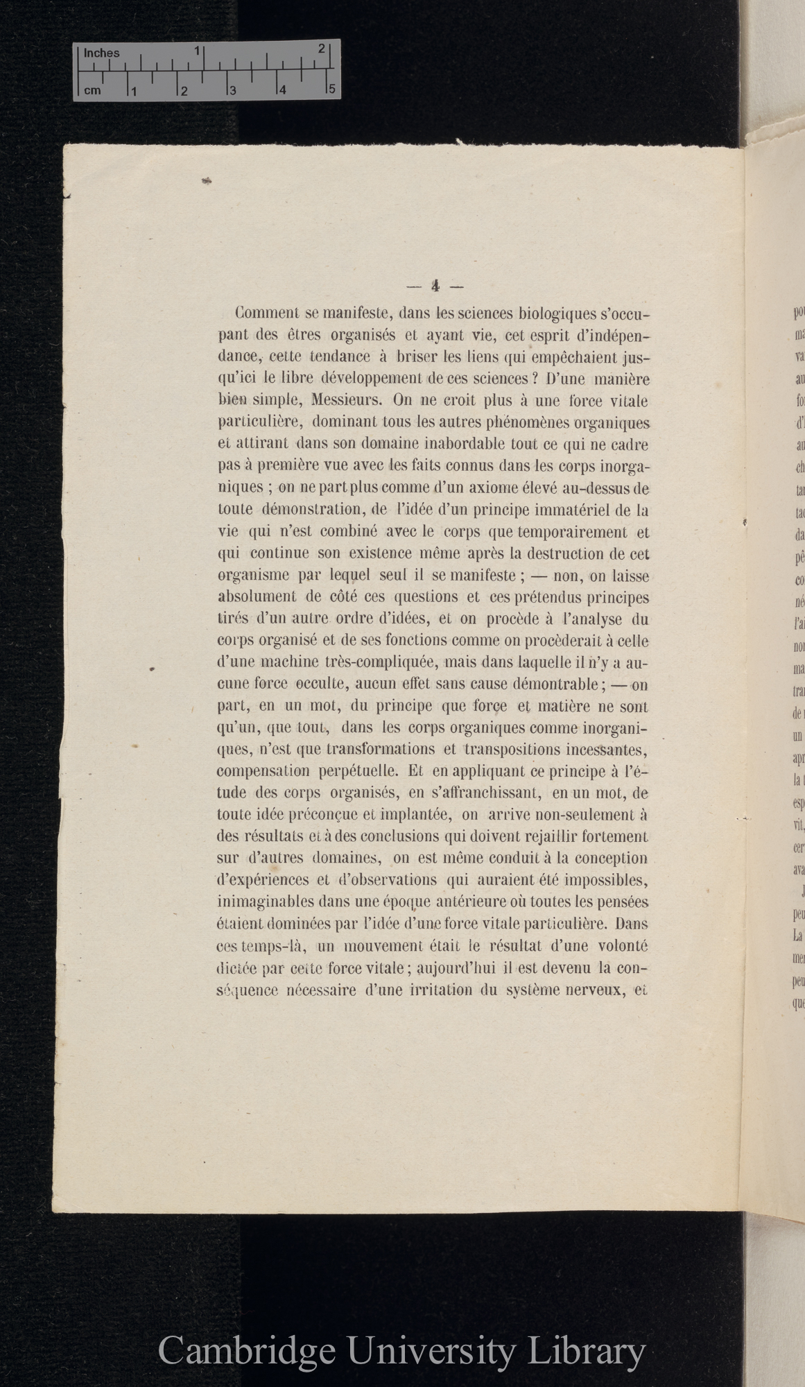 Vogt, C/Karl. Discours 15 April 1869 à l&#39;ouverture de la séance générale &#39;Institut National Génévois (Bulletin)&#39; 16: 4