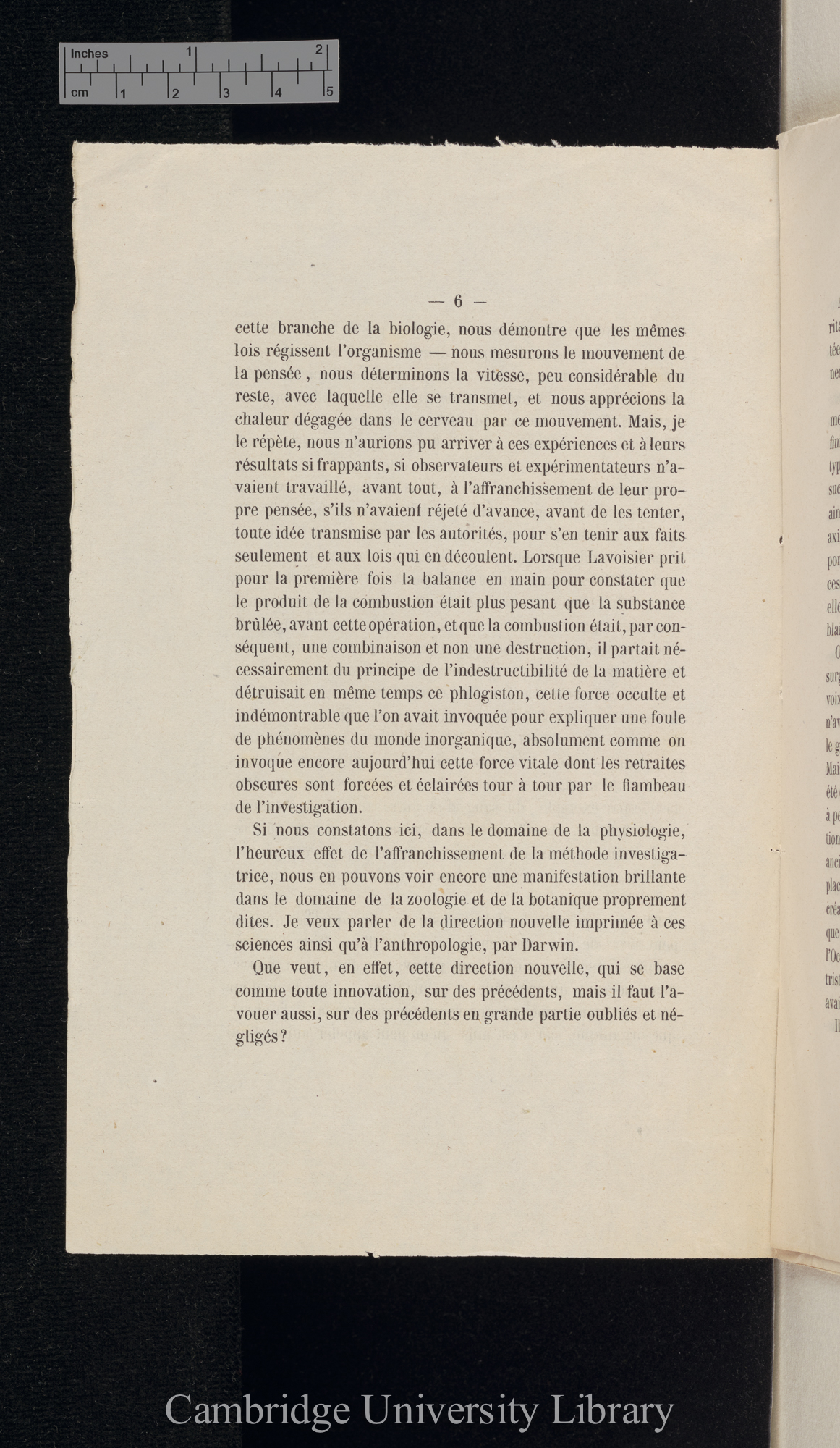 Vogt, C/Karl. Discours 15 April 1869 à l&#39;ouverture de la séance générale &#39;Institut National Génévois (Bulletin)&#39; 16: 6