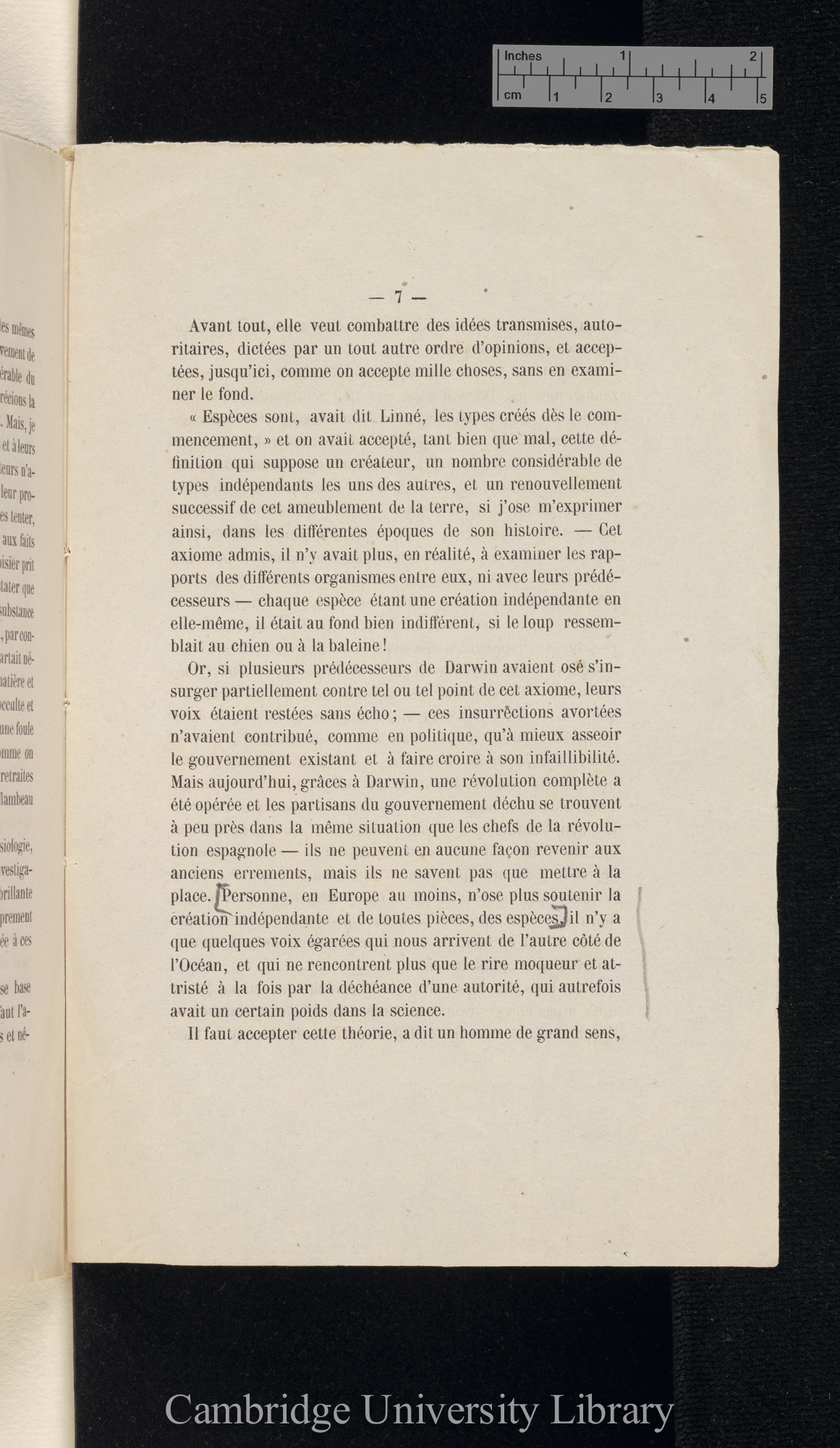 Vogt, C/Karl. Discours 15 April 1869 à l&#39;ouverture de la séance générale &#39;Institut National Génévois (Bulletin)&#39; 16: 7