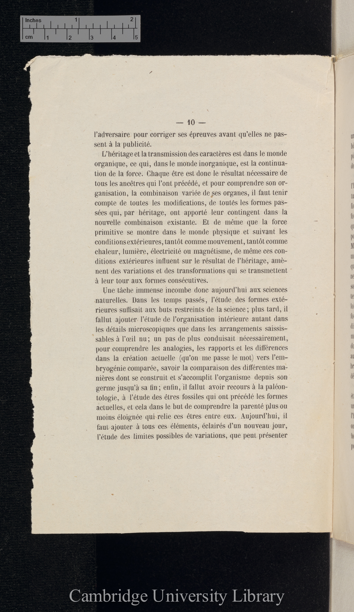 Vogt, C/Karl. Discours 15 April 1869 à l&#39;ouverture de la séance générale &#39;Institut National Génévois (Bulletin)&#39; 16: 10