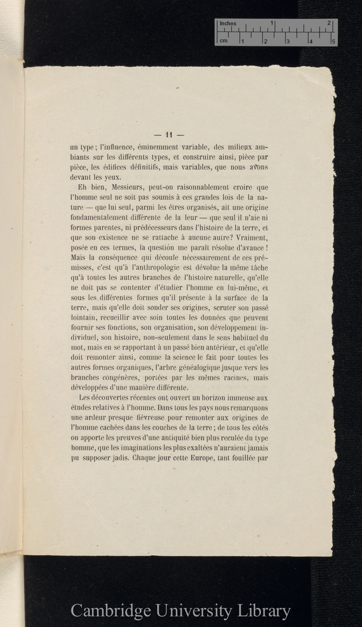 Vogt, C/Karl. Discours 15 April 1869 à l&#39;ouverture de la séance générale &#39;Institut National Génévois (Bulletin)&#39; 16: 11