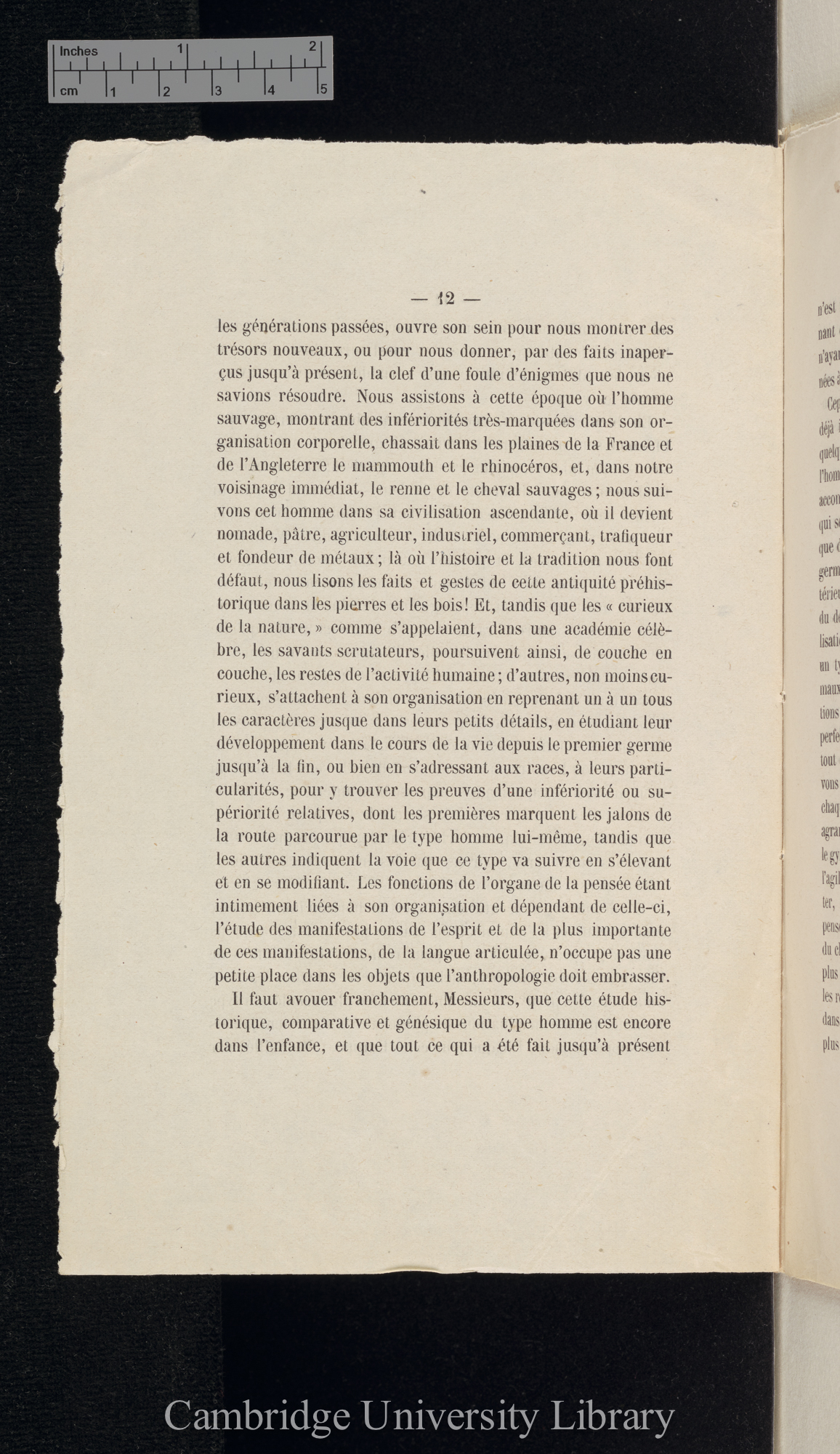 Vogt, C/Karl. Discours 15 April 1869 à l&#39;ouverture de la séance générale &#39;Institut National Génévois (Bulletin)&#39; 16: 12