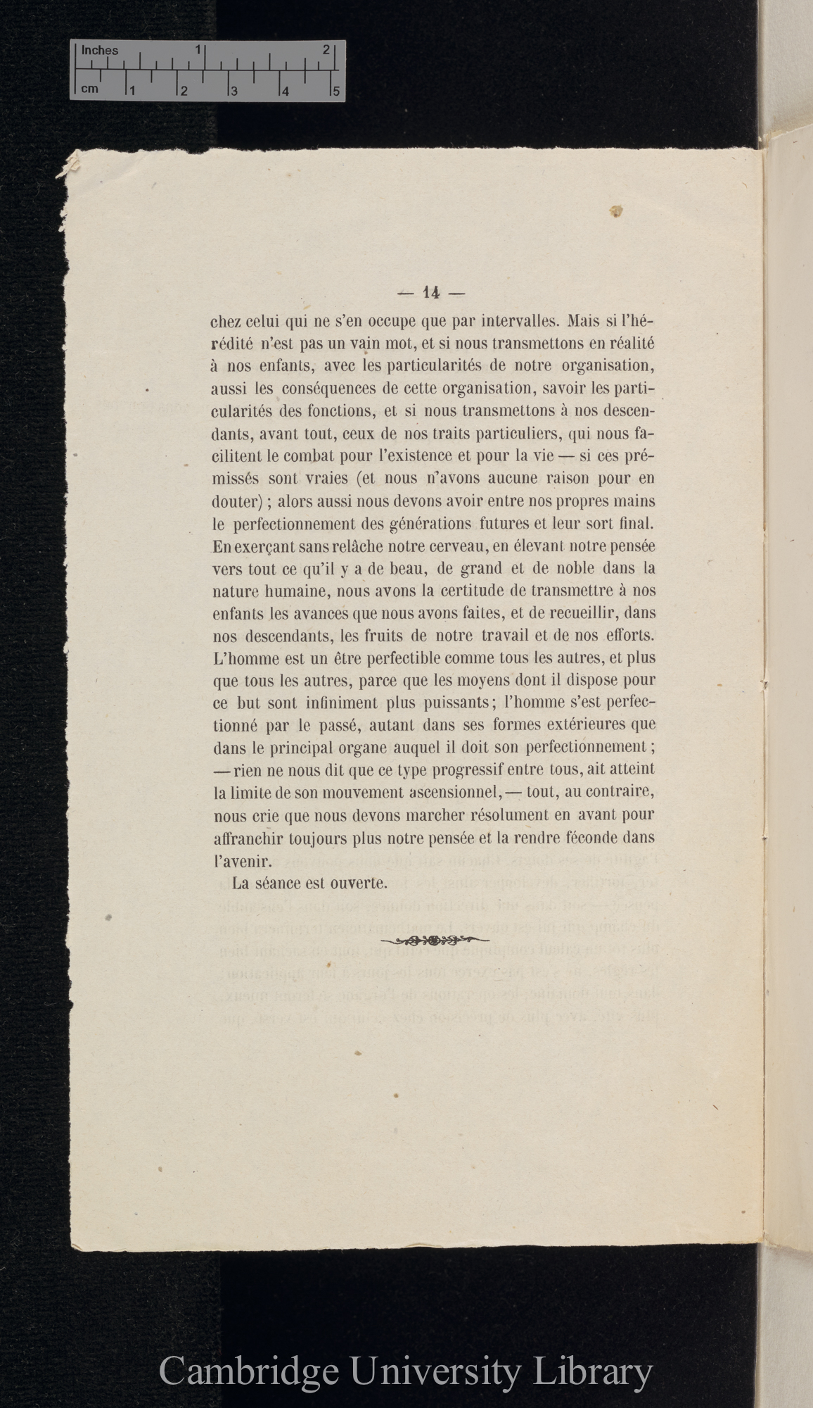 Vogt, C/Karl. Discours 15 April 1869 à l&#39;ouverture de la séance générale &#39;Institut National Génévois (Bulletin)&#39; 16: 14