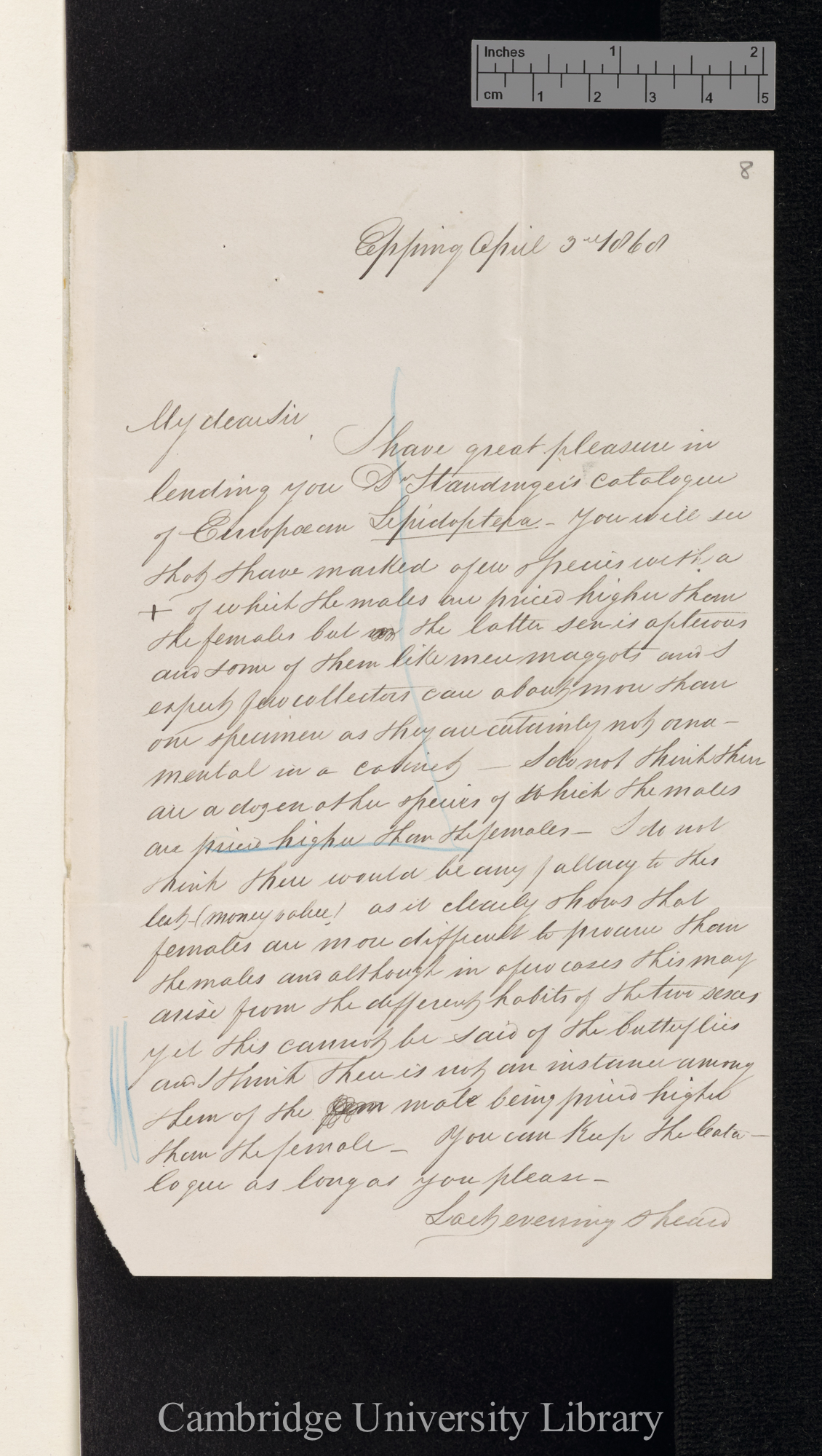 Henry Doubleday to Charles Robert Darwin