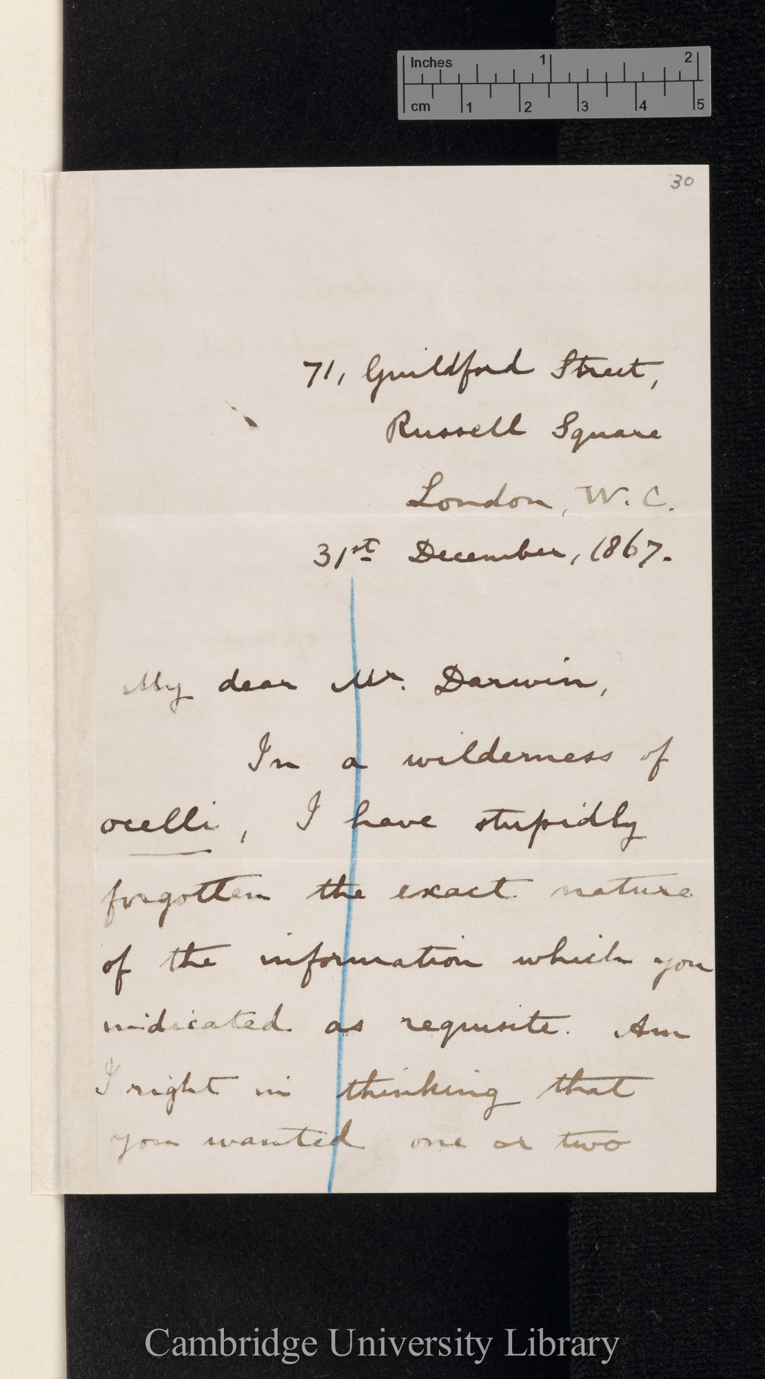 Roland Trimen to Charles Robert Darwin