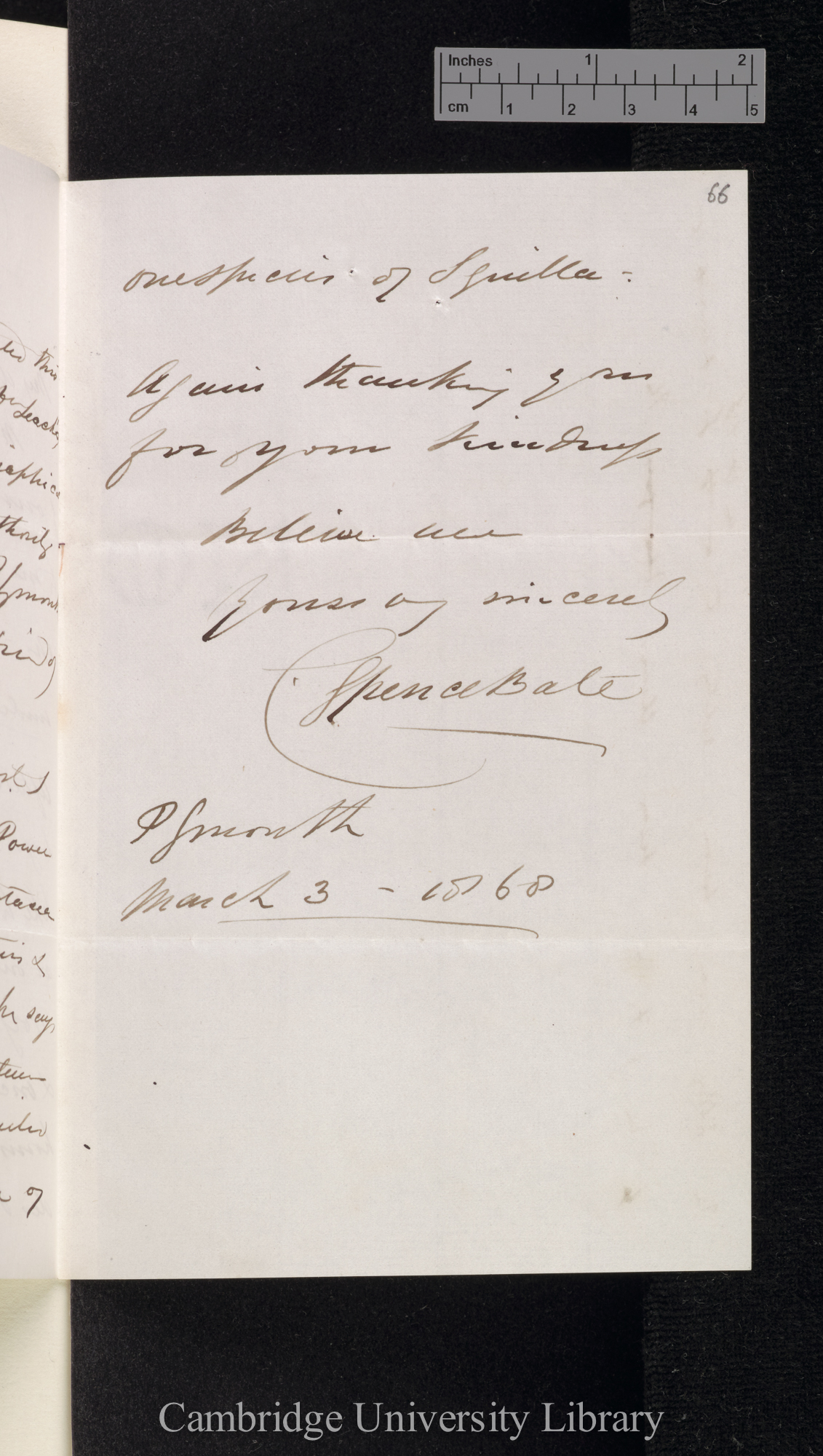 Charles Spence Bate to Charles Robert Darwin