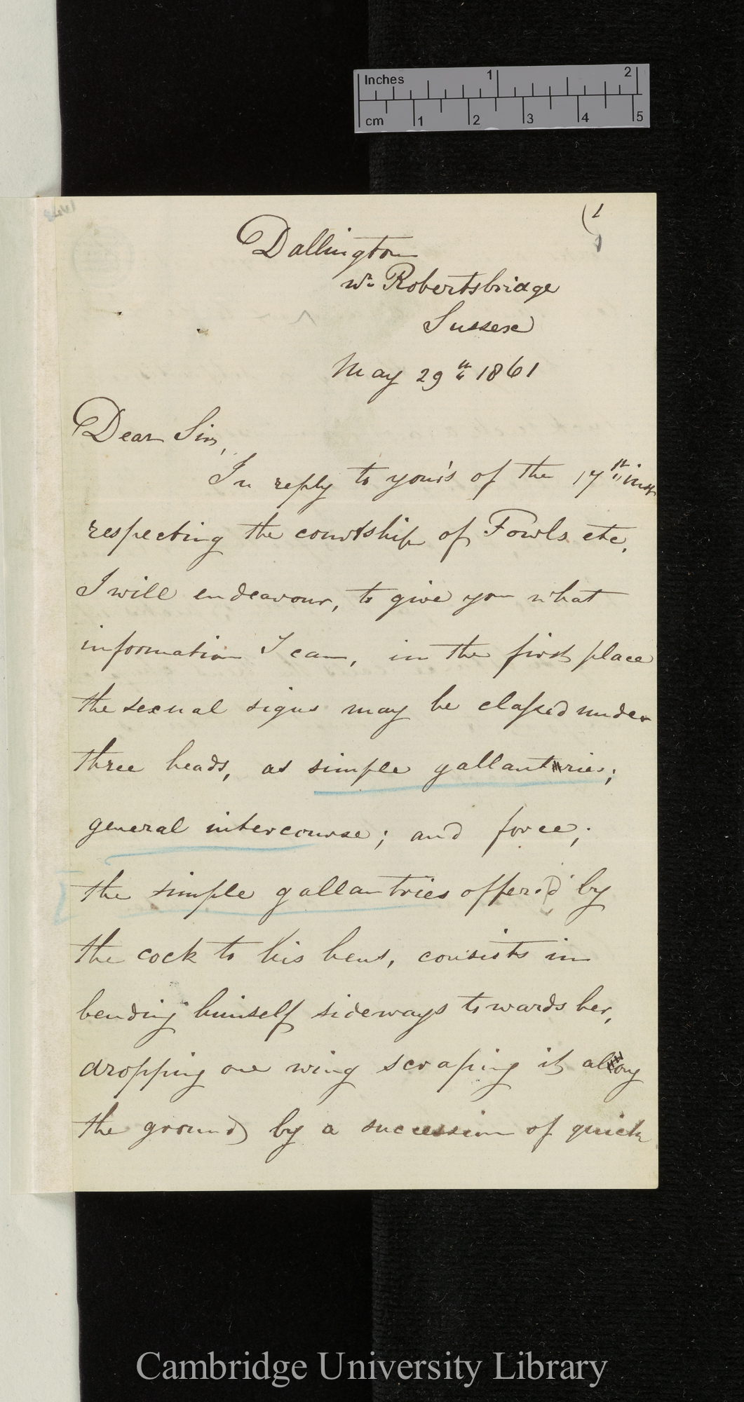 Bernard Philip Brent to Charles Robert Darwin