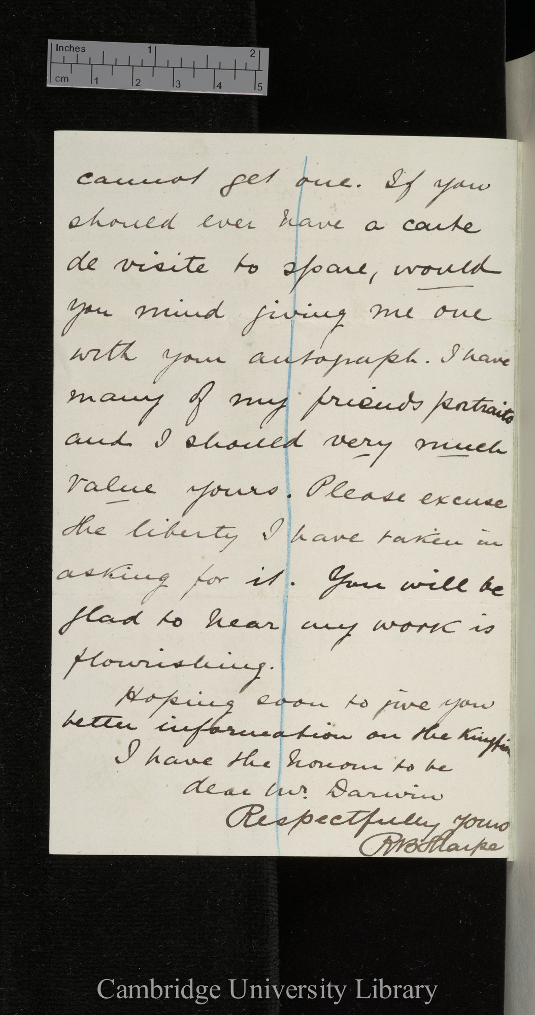 Richard Bowdler Sharpe to Charles Robert Darwin