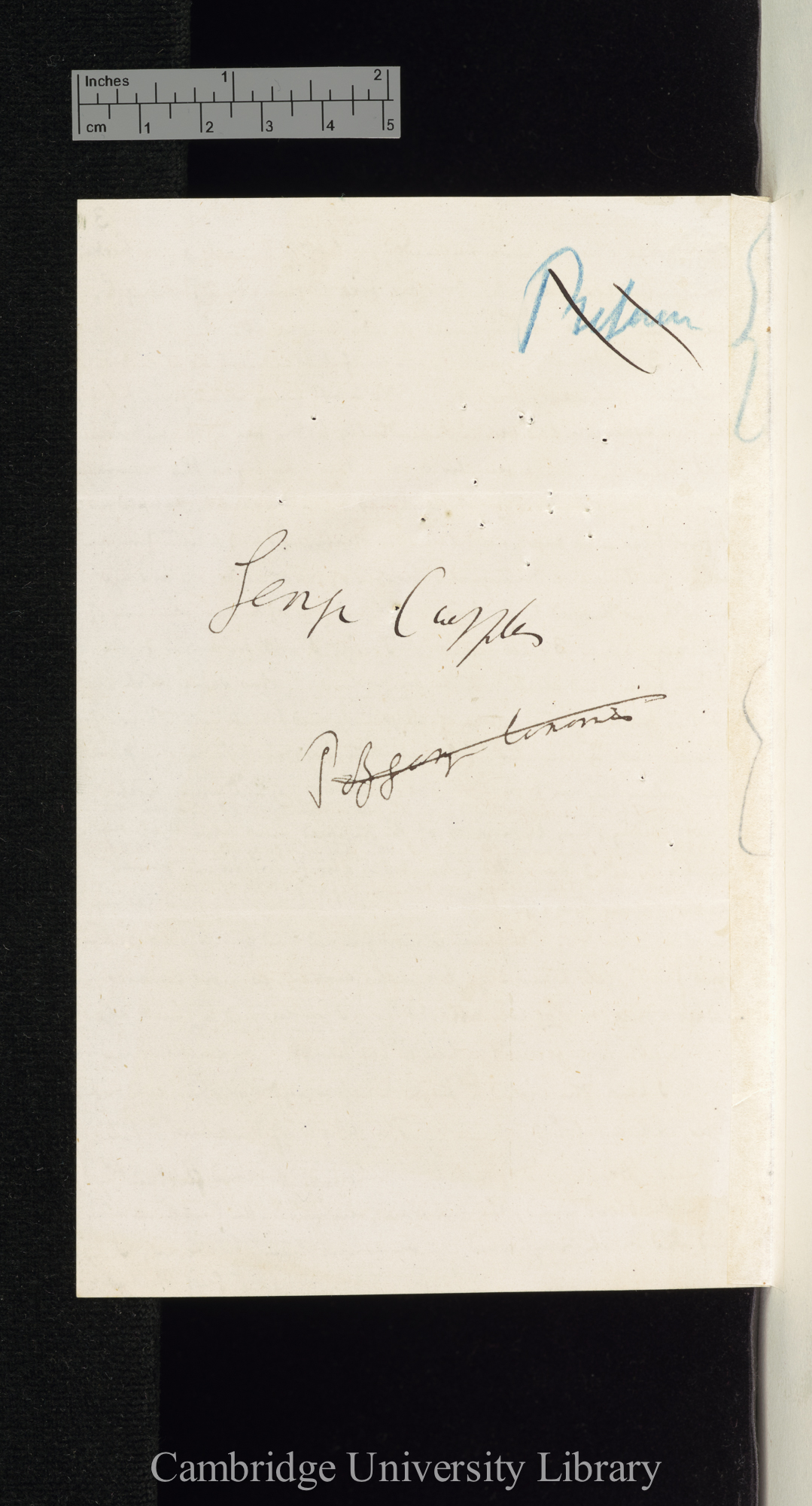 George Cupples to Charles Robert Darwin