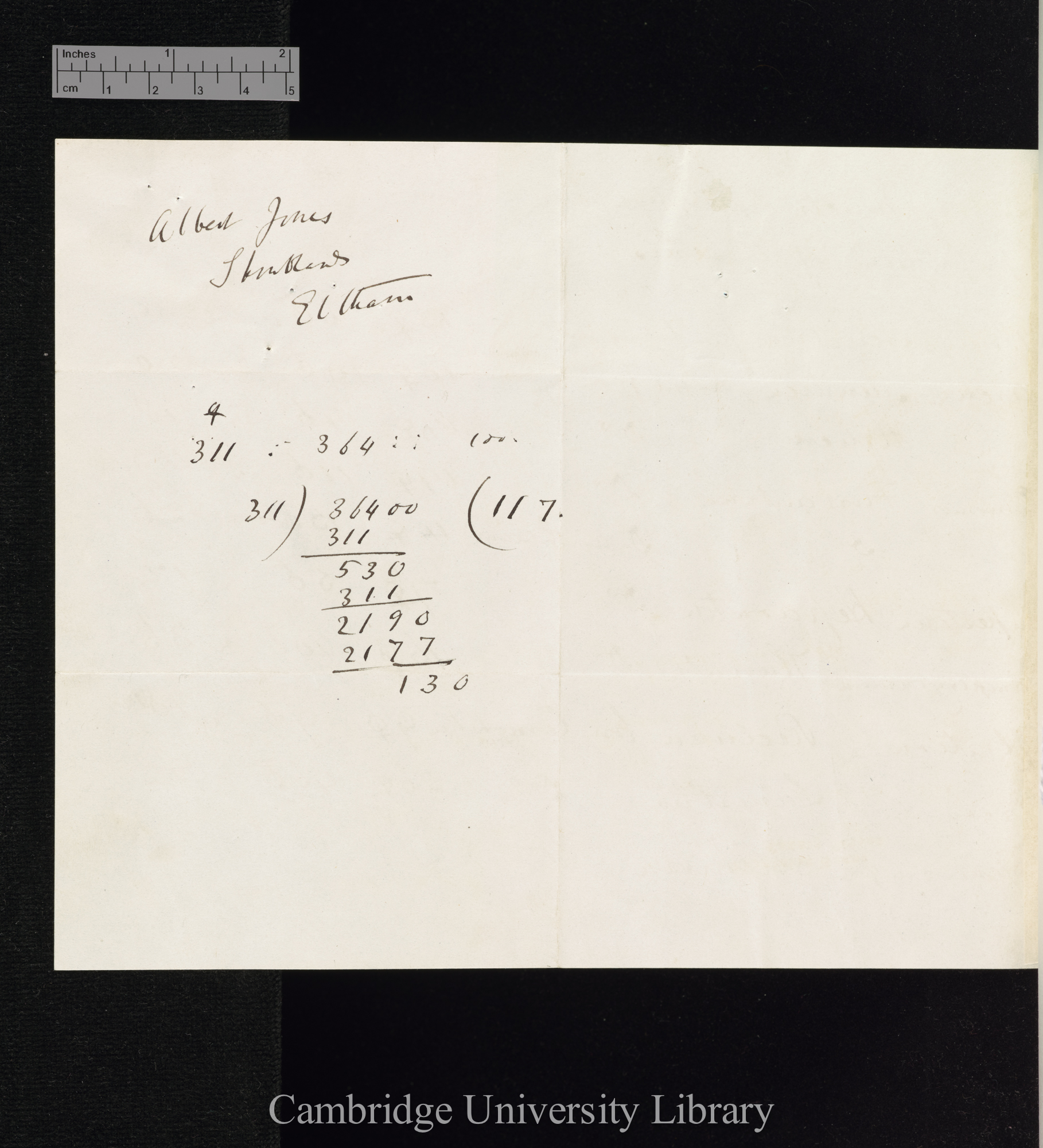 [Albert Hugh Jones] to Charles Robert Darwin