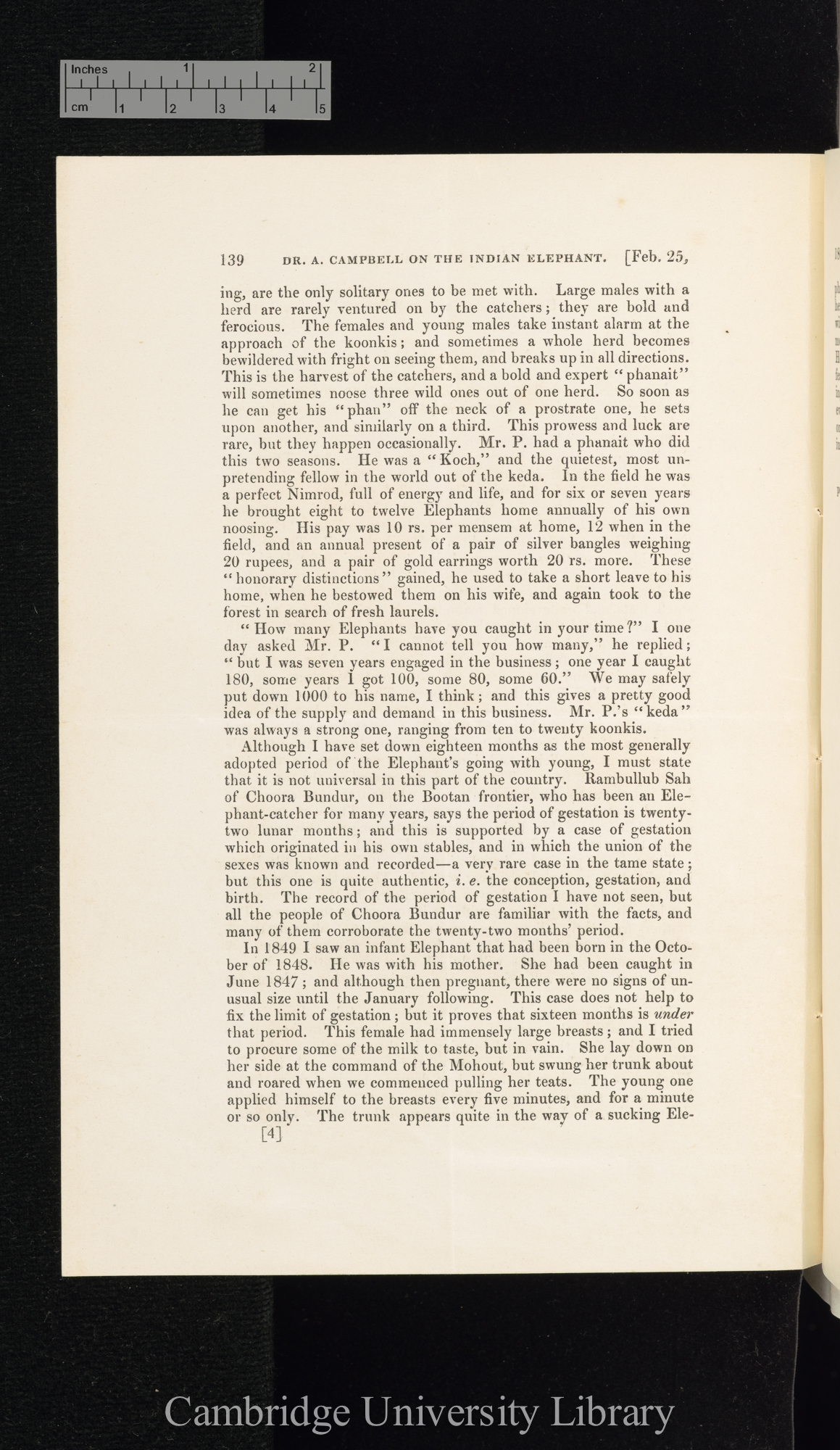 Campbell, Andrew. Notes on the capture of elephants in Assam &#39;Zoological Society of London (Proceedings)&#39;: 139