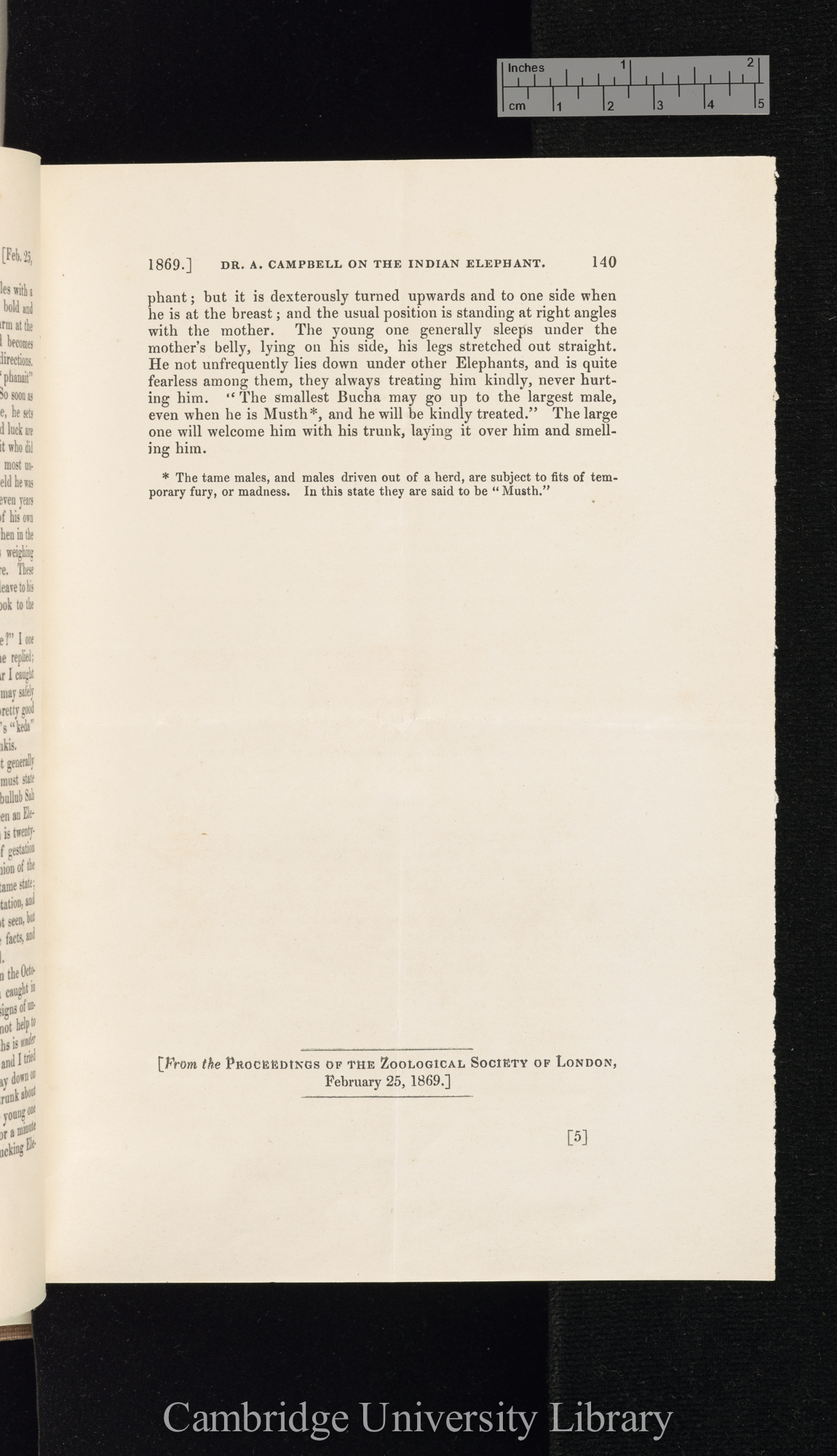 Campbell, Andrew. Notes on the capture of elephants in Assam &#39;Zoological Society of London (Proceedings)&#39;: 140