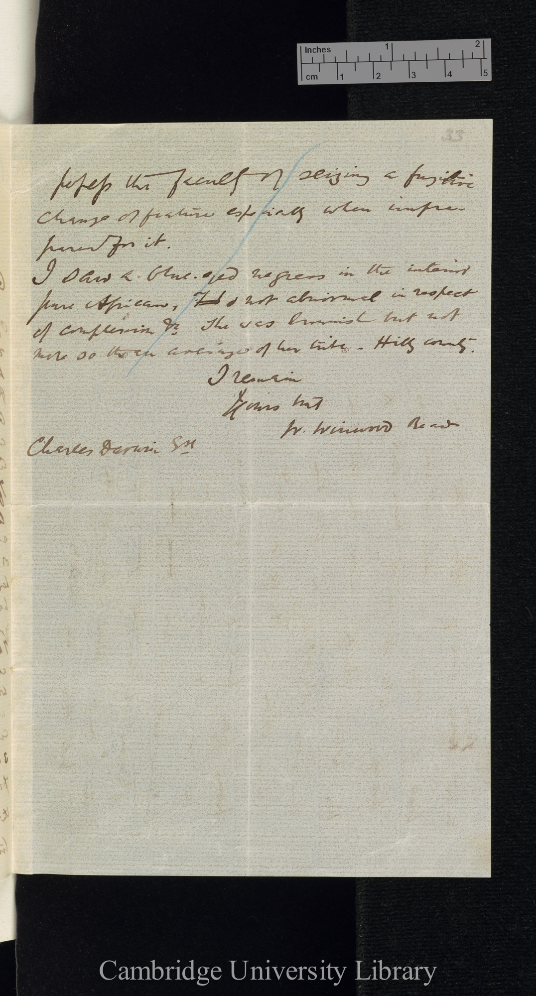 William Winwood Reade to Charles Robert Darwin