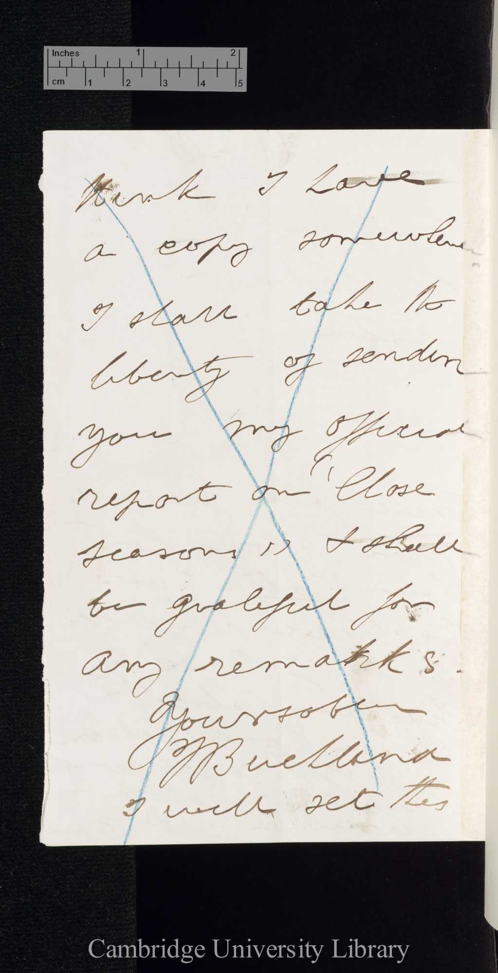 Francis Trevelyan Buckland to Charles Robert Darwin