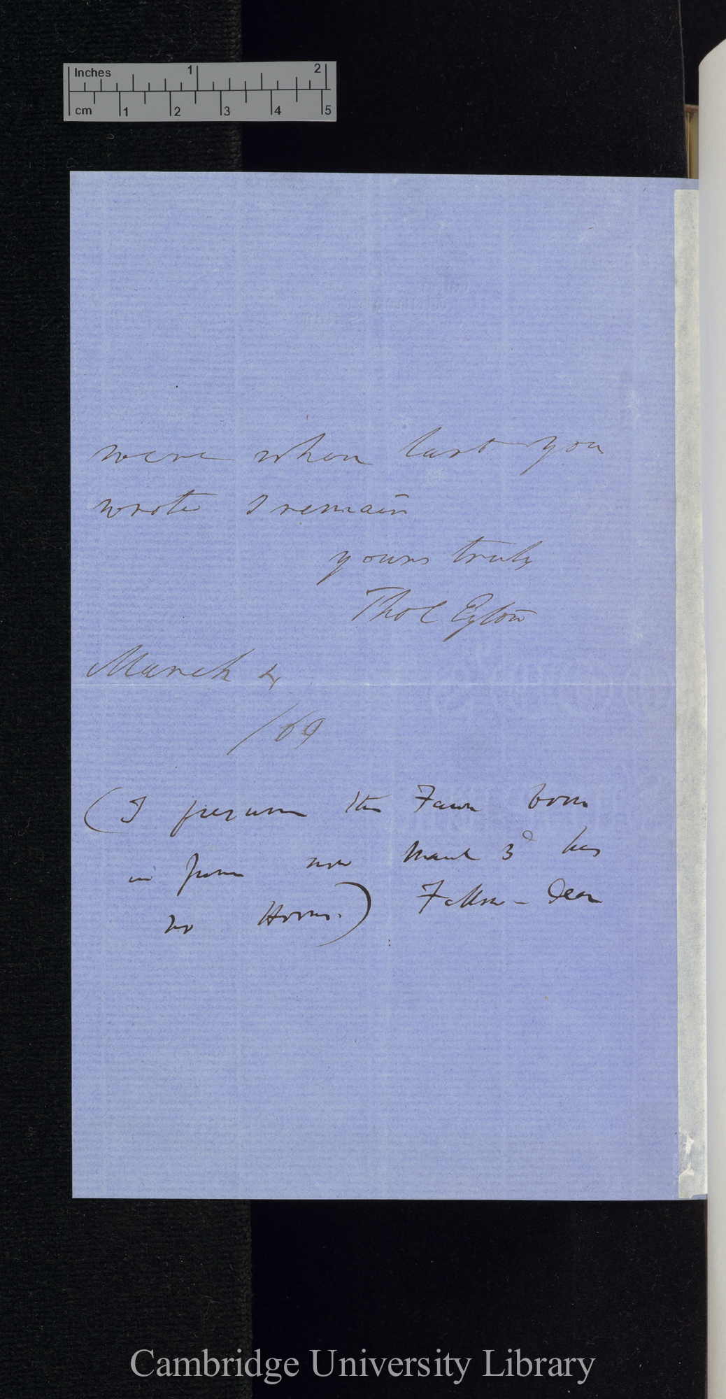 Thomas Campbell Eyton to Charles Robert Darwin