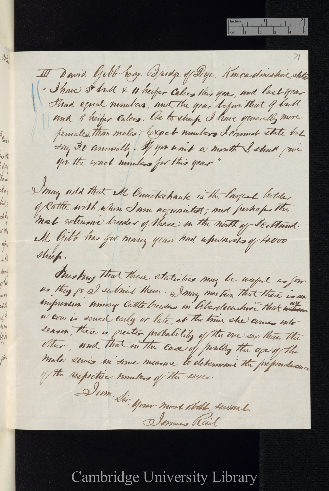 William Aitchison, J H Oliver and George Cupples to Charles Robert Darwin