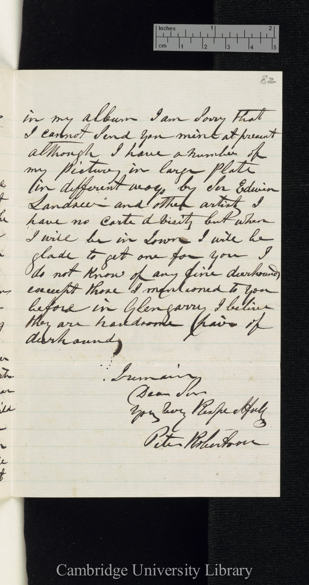 George Cupples to Charles Robert Darwin