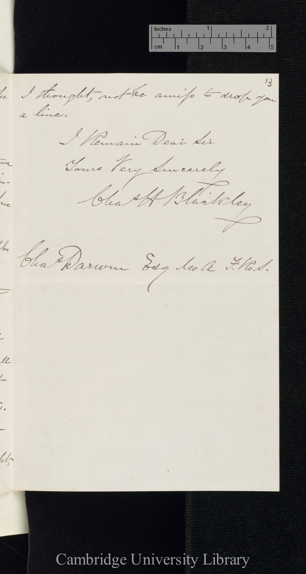 Charles Harrison Blackley to Charles Robert Darwin