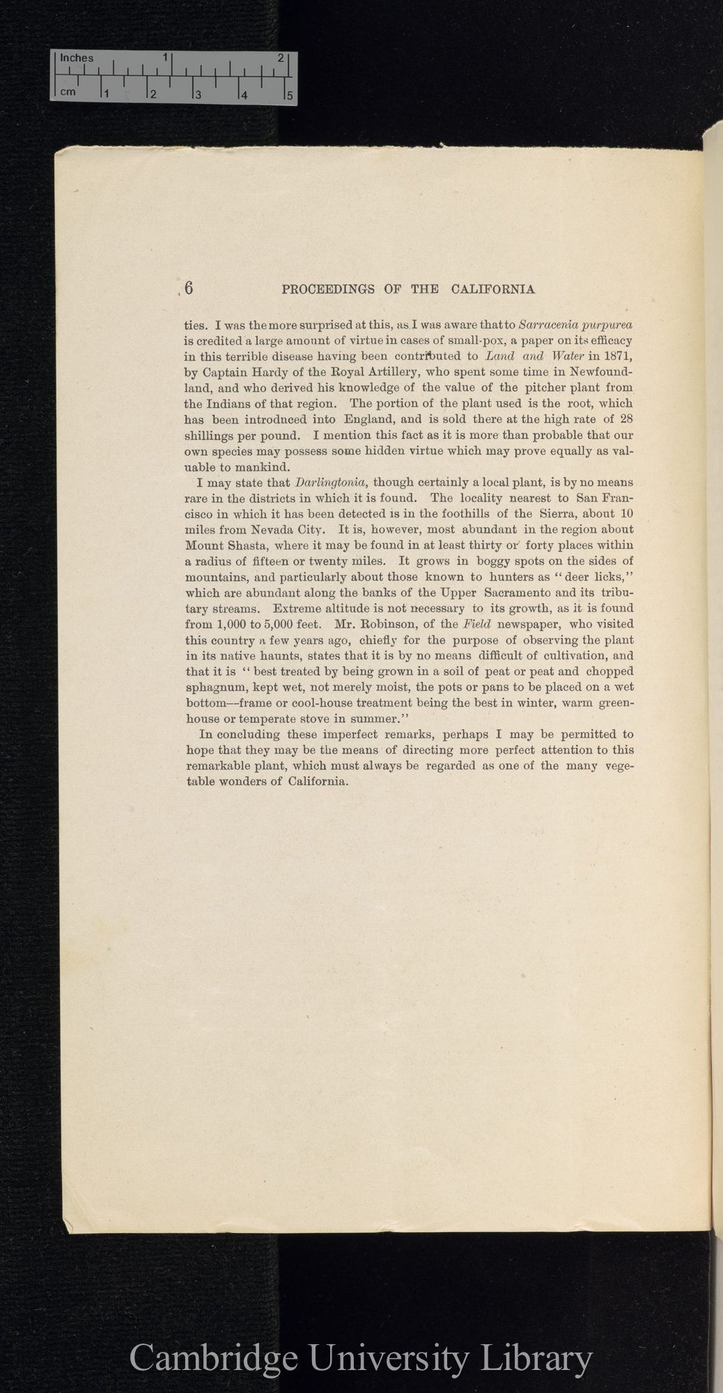 Edwards, Henry. Darlingtonia californica &#39;California Academy of Science, Proceedings&#39;: 161-166 [6]