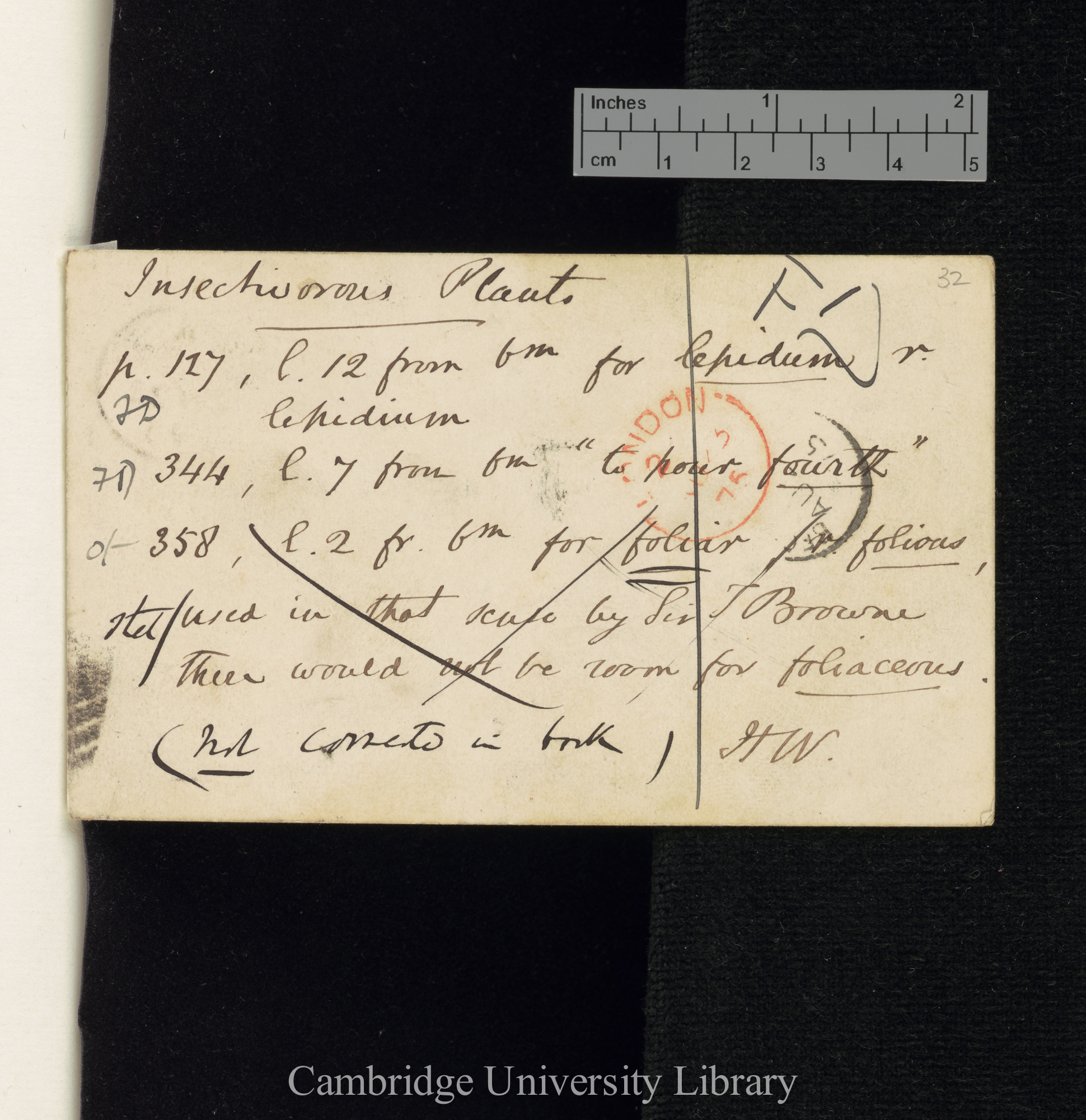 [Hensleigh Wedgwood] to Charles Robert Darwin