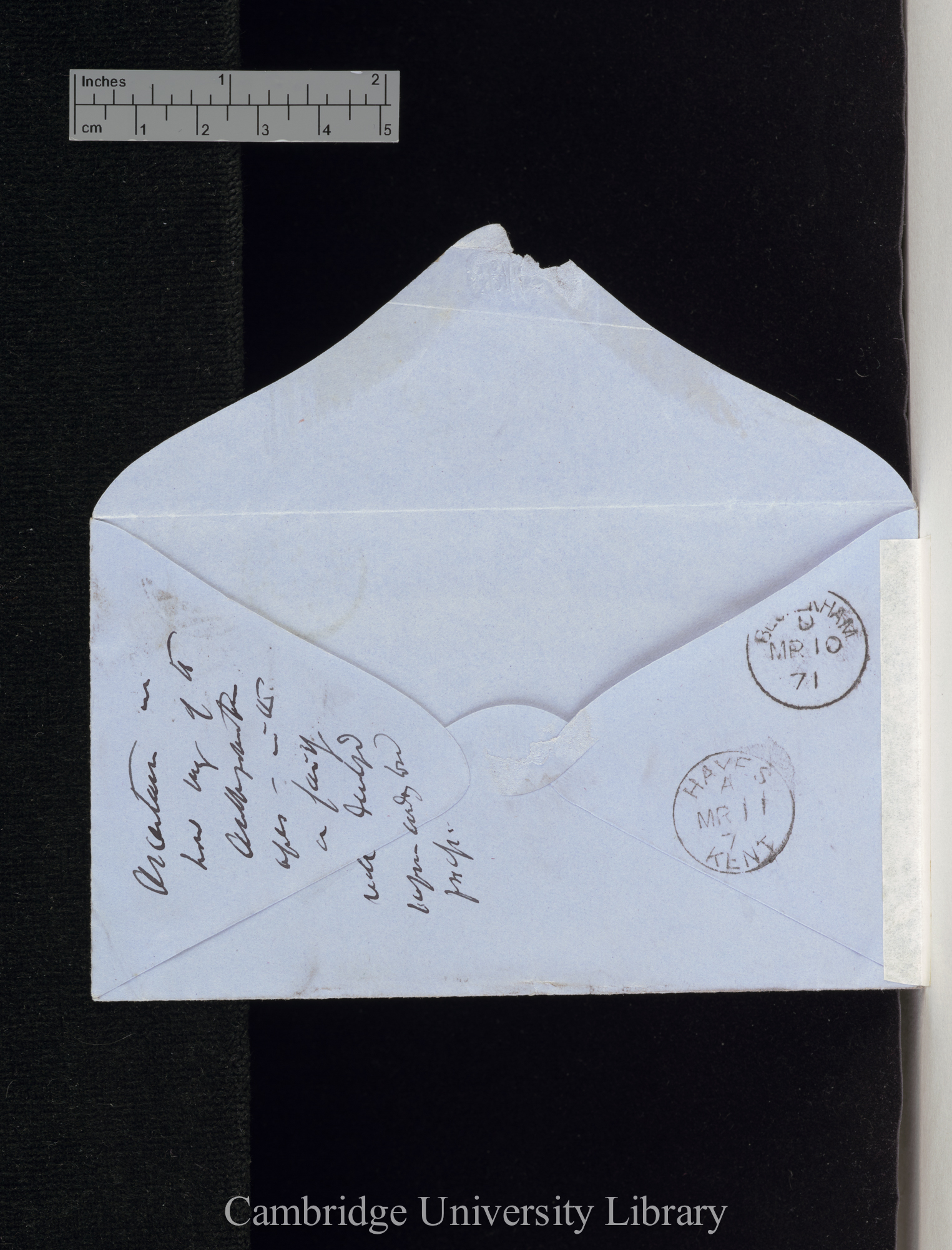 George Busk to Charles Robert Darwin [envelope]