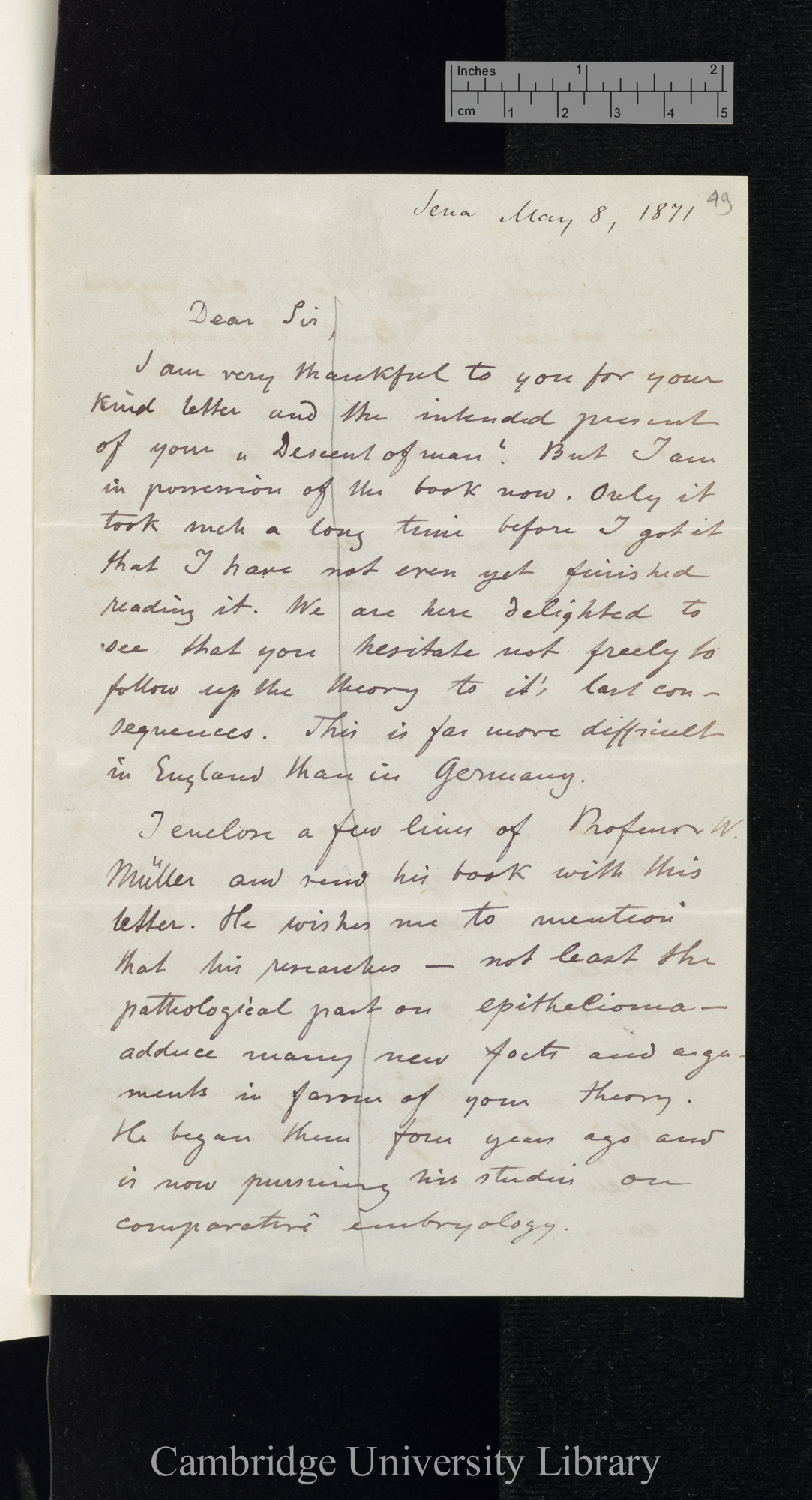 William Thierry Preyer to Charles Robert Darwin