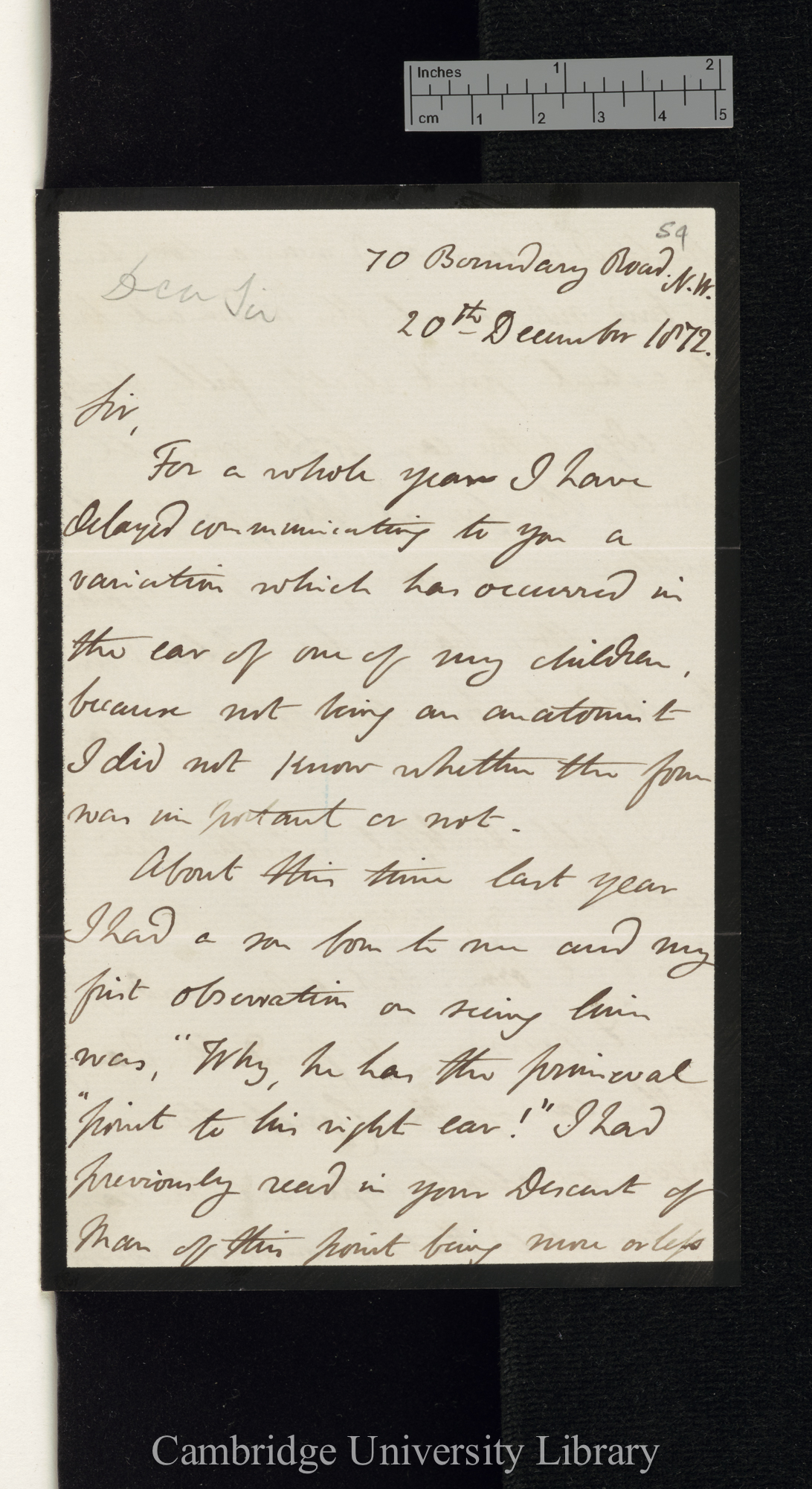 Samuel John Housley to Charles Robert Darwin