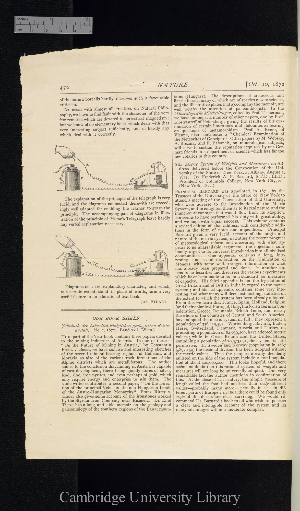 Wallace, Alfred Russel. Review of Houzeau J C &#39;Études sur les facultés mentales des animaux comparées à celles de l&#39;homme&#39; &#39;Nature&#39; 6: 472