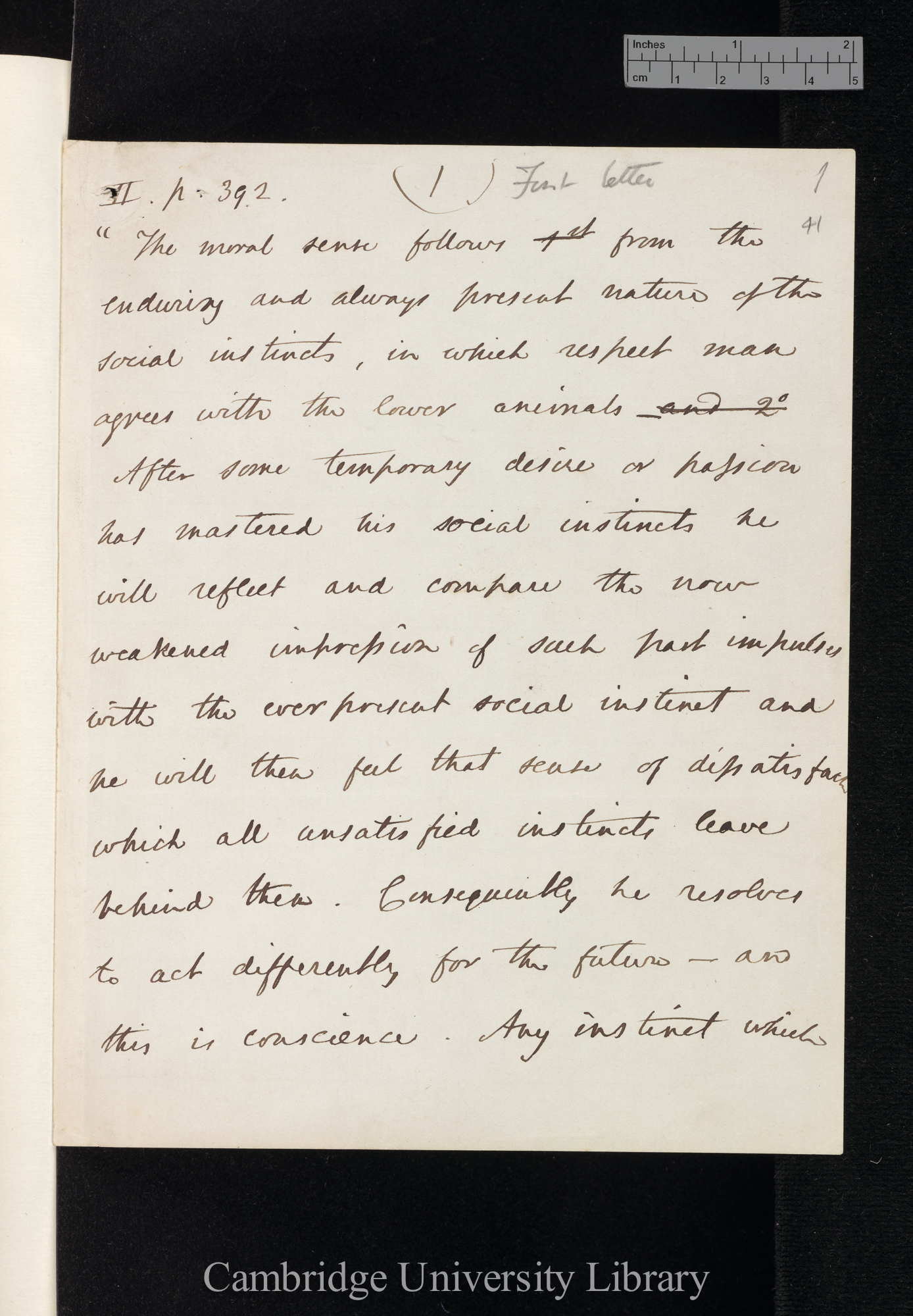 [Hensleigh Wedgwood] to Charles Robert Darwin