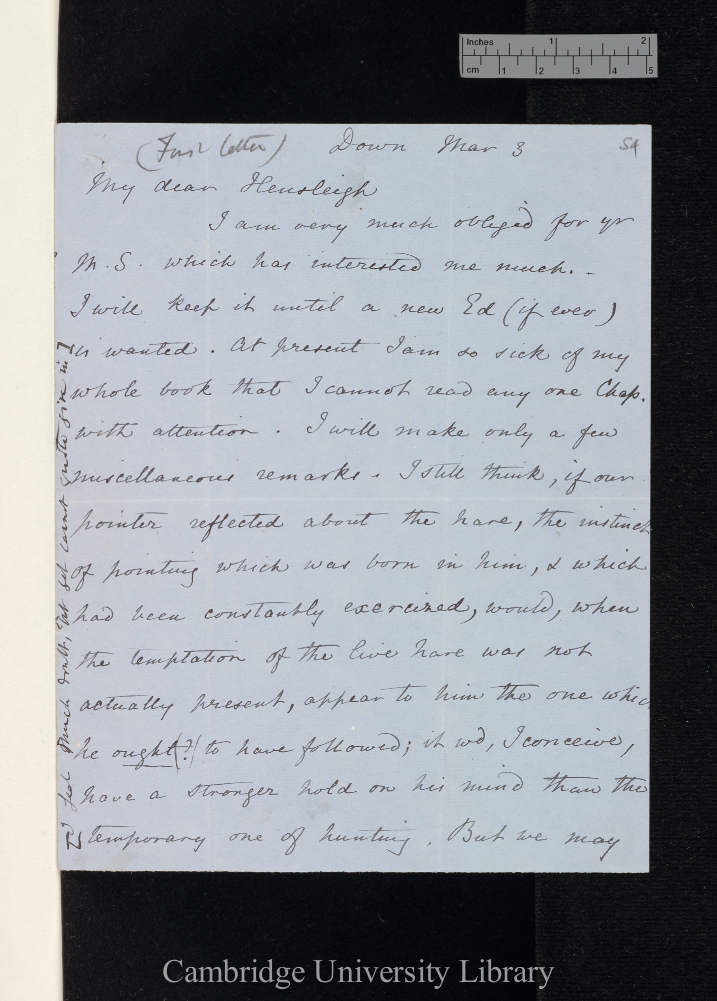 Charles Robert Darwin to Hensleigh Wedgwood