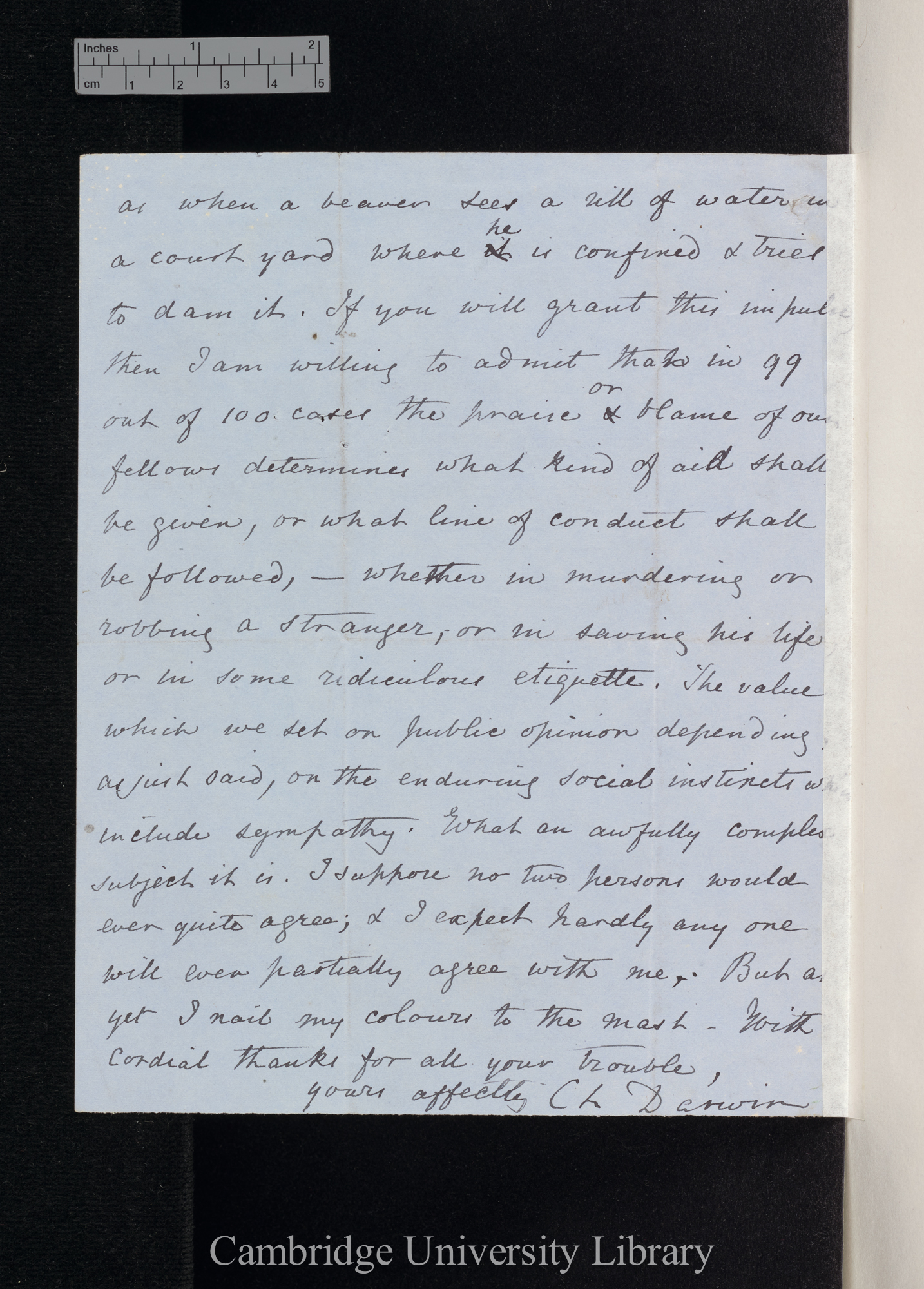 Charles Robert Darwin to Hensleigh Wedgwood