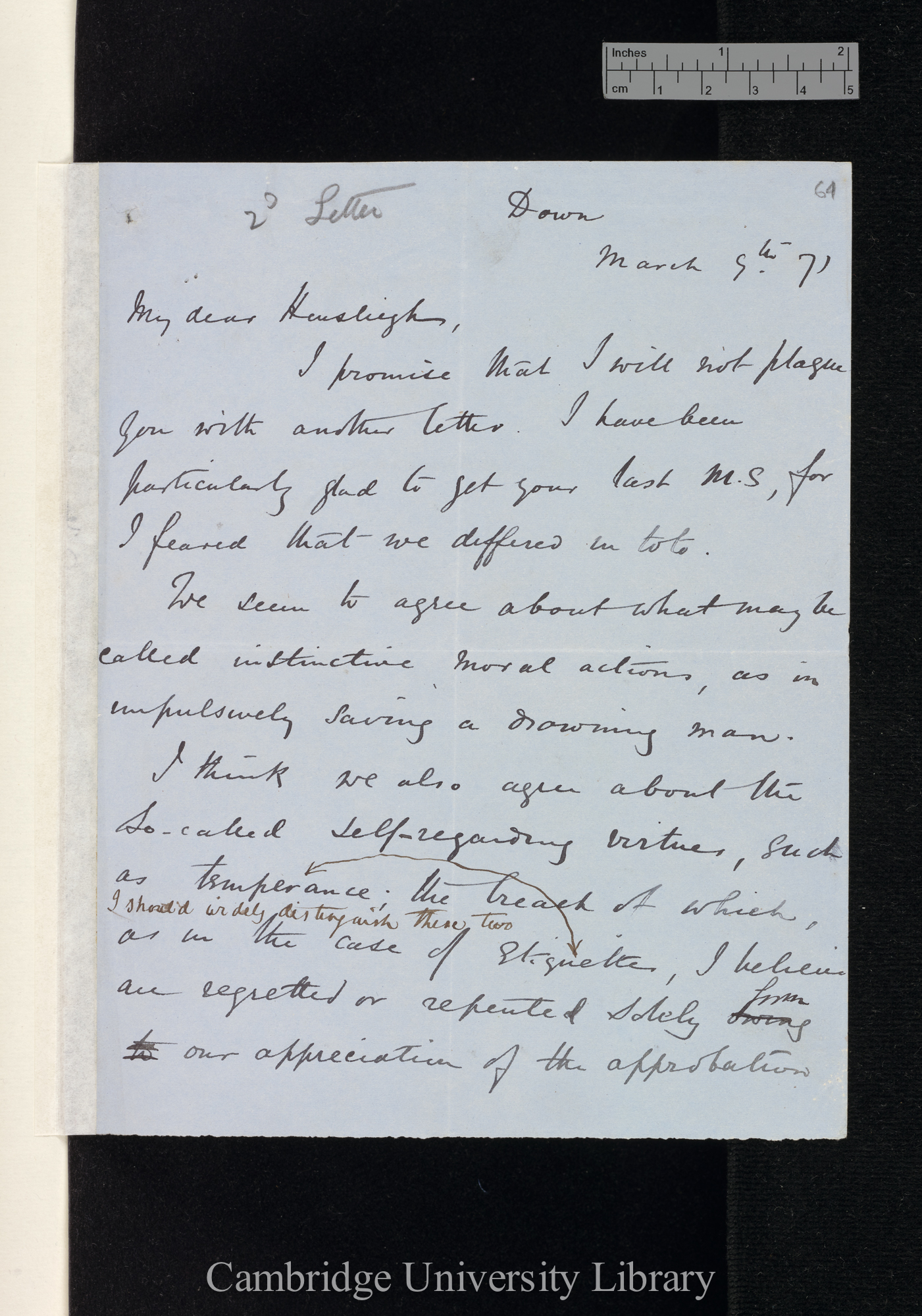 Charles Robert Darwin to Hensleigh Wedgwood