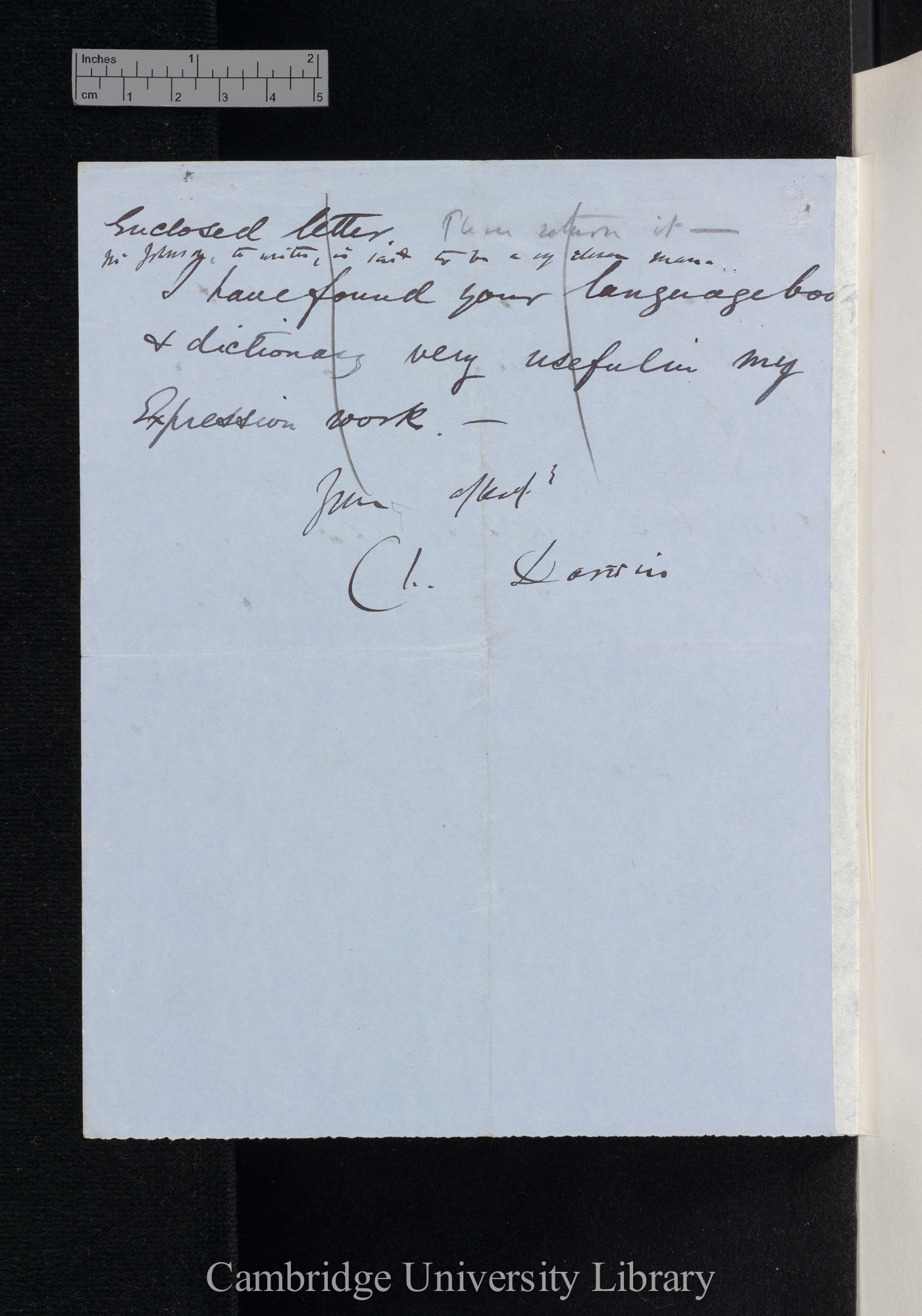 Charles Robert Darwin to Hensleigh Wedgwood