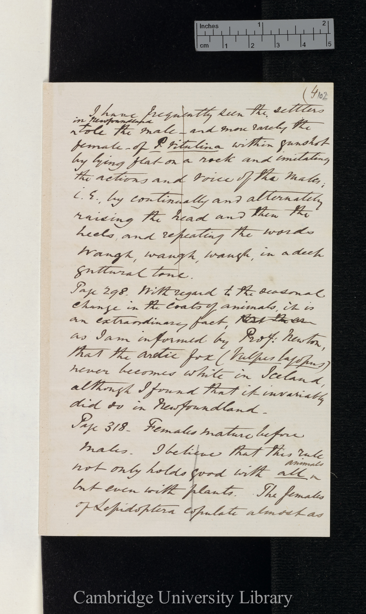 Henry Reeks to Charles Robert Darwin