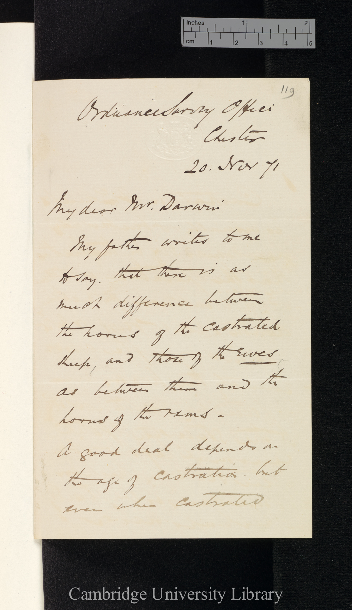 Robert Owen Jones to Charles Robert Darwin