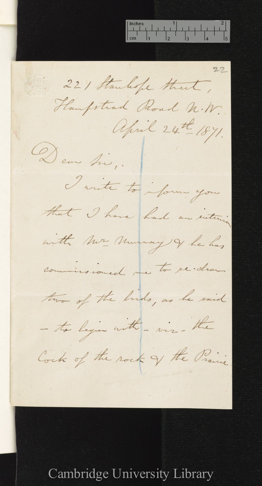 Thomas Wood to Charles Robert Darwin